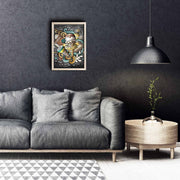 Quadro Decorativo em MDF com Moldura de Madeira, Multicolor, 38 x 53 cm (KCT-055)