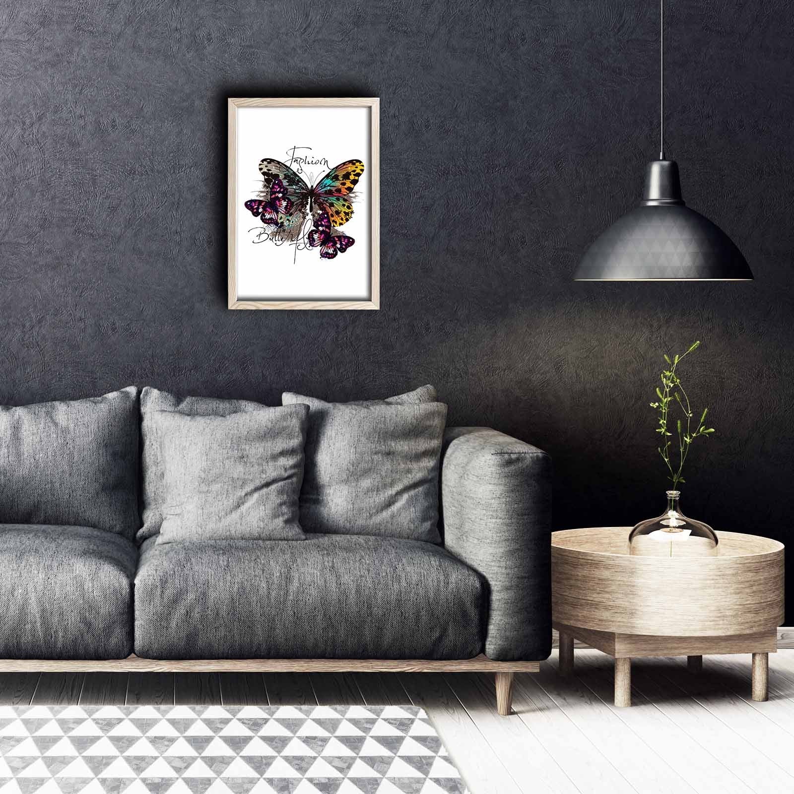 Quadro Decorativo em MDF com Moldura de Madeira, Multicolor (38 x 53 cm) – KCT-056