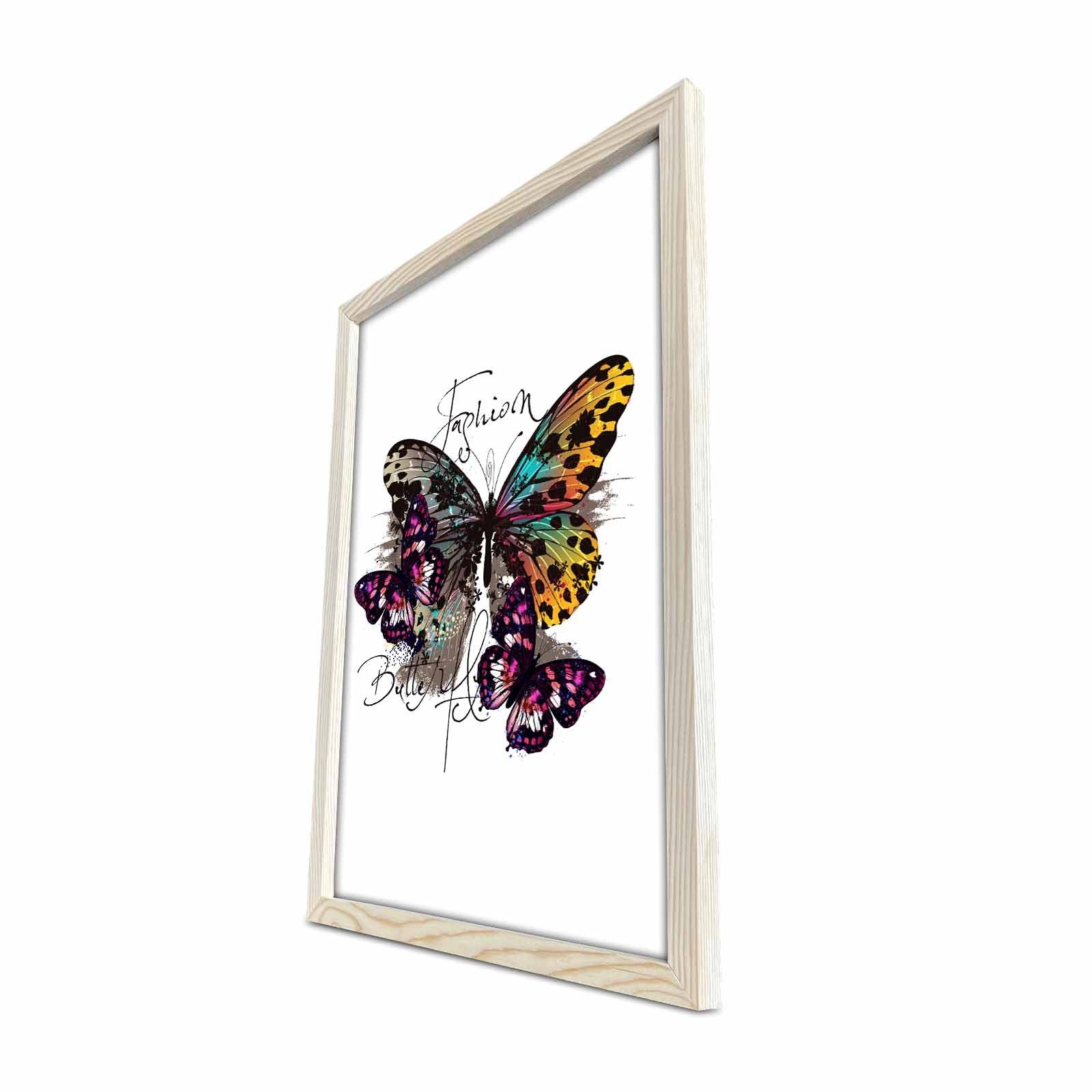 Quadro Decorativo em MDF com Moldura de Madeira, Multicolor (38 x 53 cm) – KCT-056
