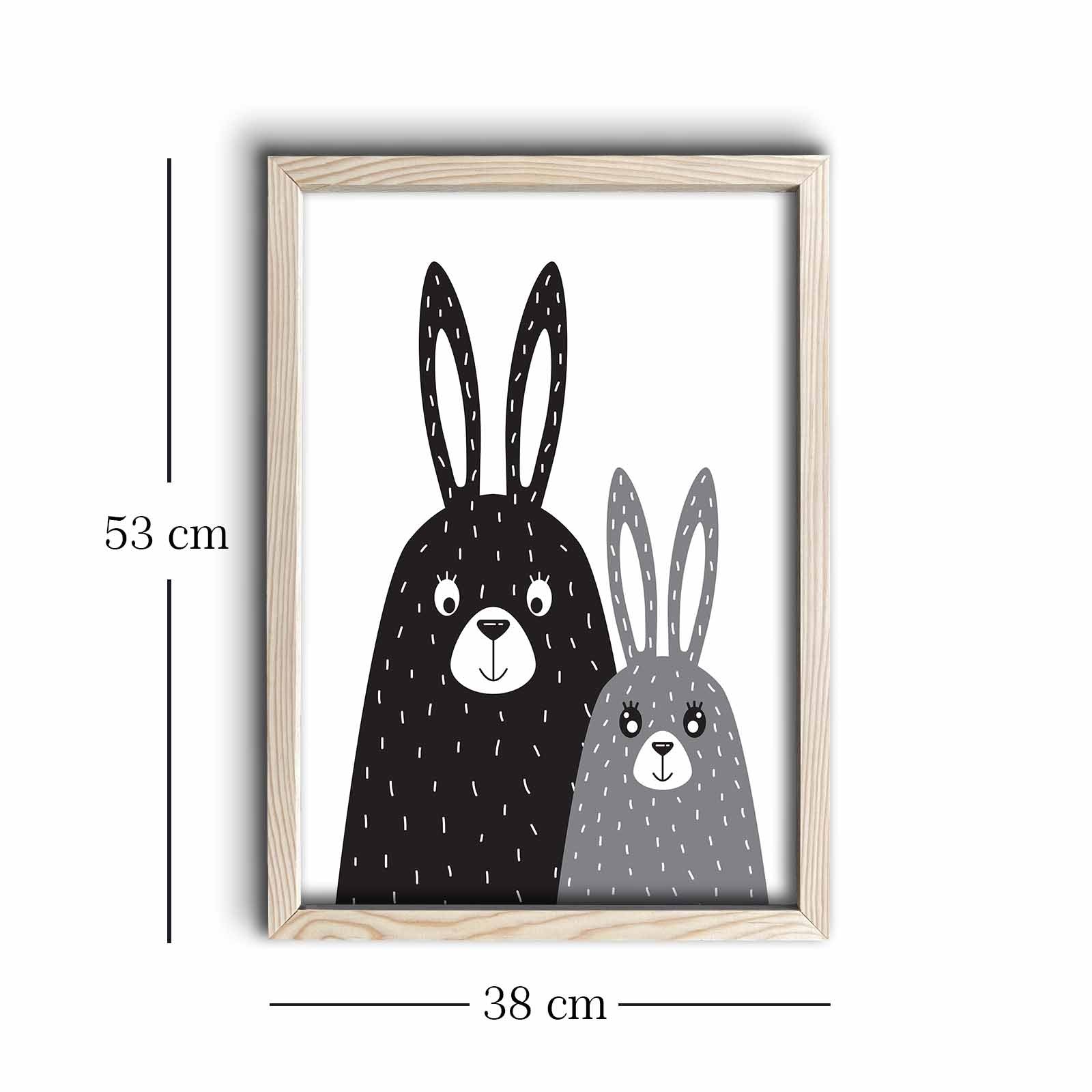 Quadro Decorativo em MDF com Moldura de Madeira, Multicolor, 38 x 53 cm - KCT-060