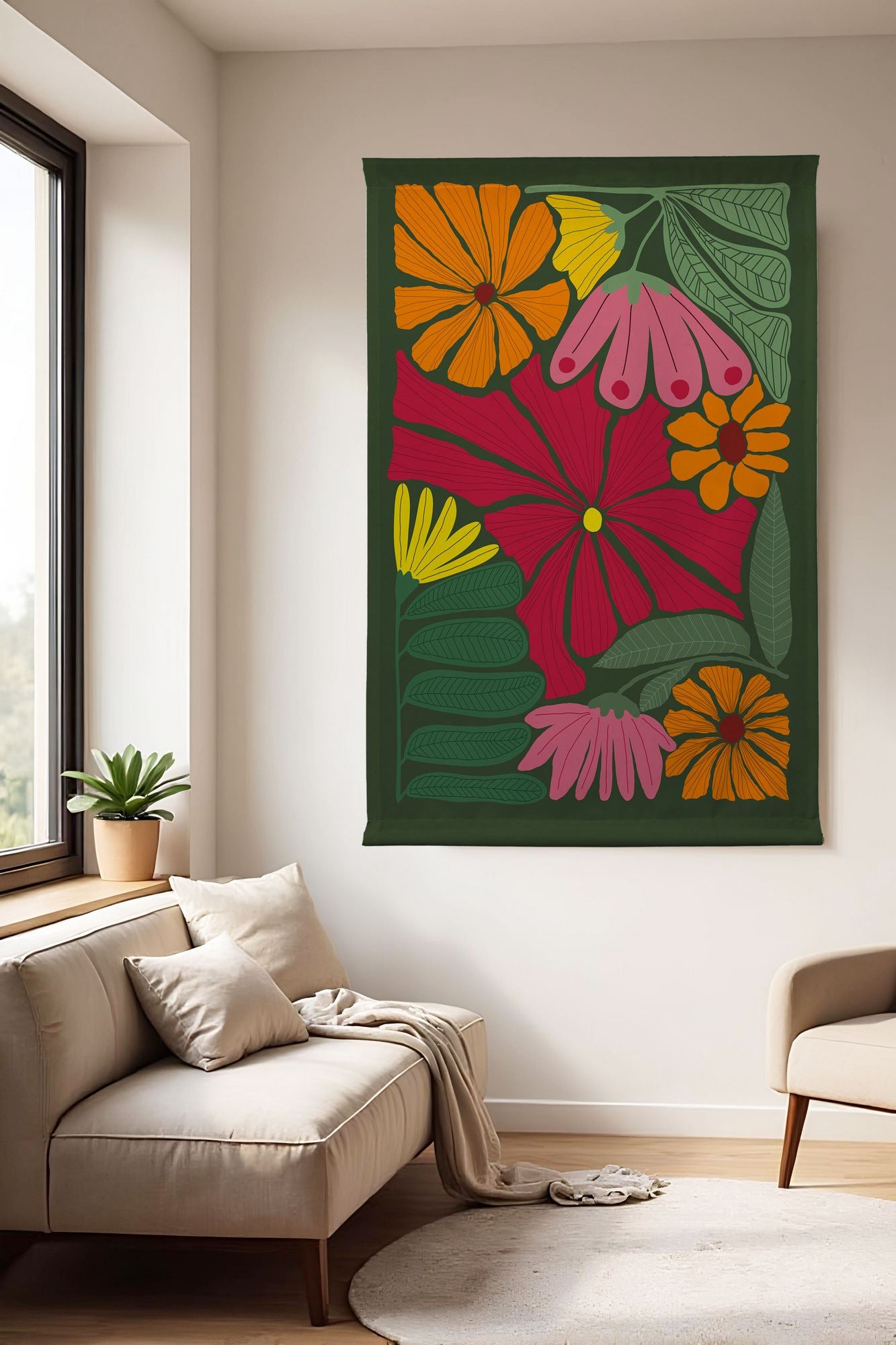 Quadro Decorativo Polybaby 3 Multicolorido 70 x 120 cm – 50% Algodão / 50% Poliéster