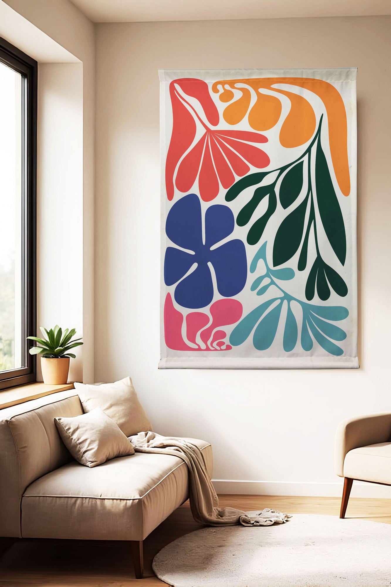 Quadro Decorativo “Polybaby 4” Multicolor 70x120 cm – 50% Algodão / 50% Poliéster