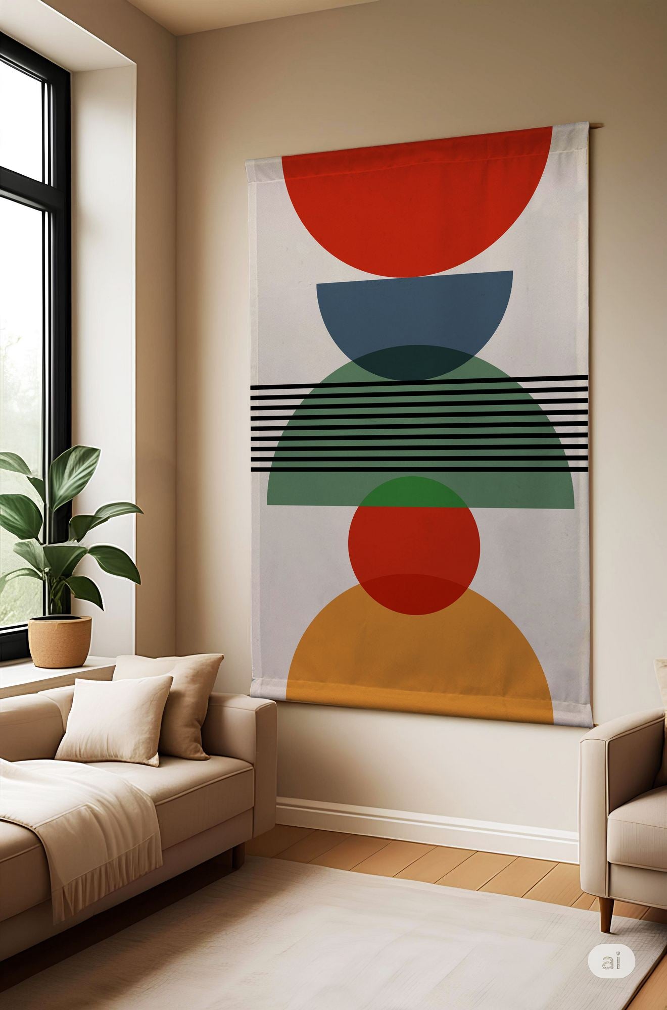 Quadro Decorativo Polybaby 7 Multicolorido 70x120 cm – 50% Algodão / 50% Poliéster