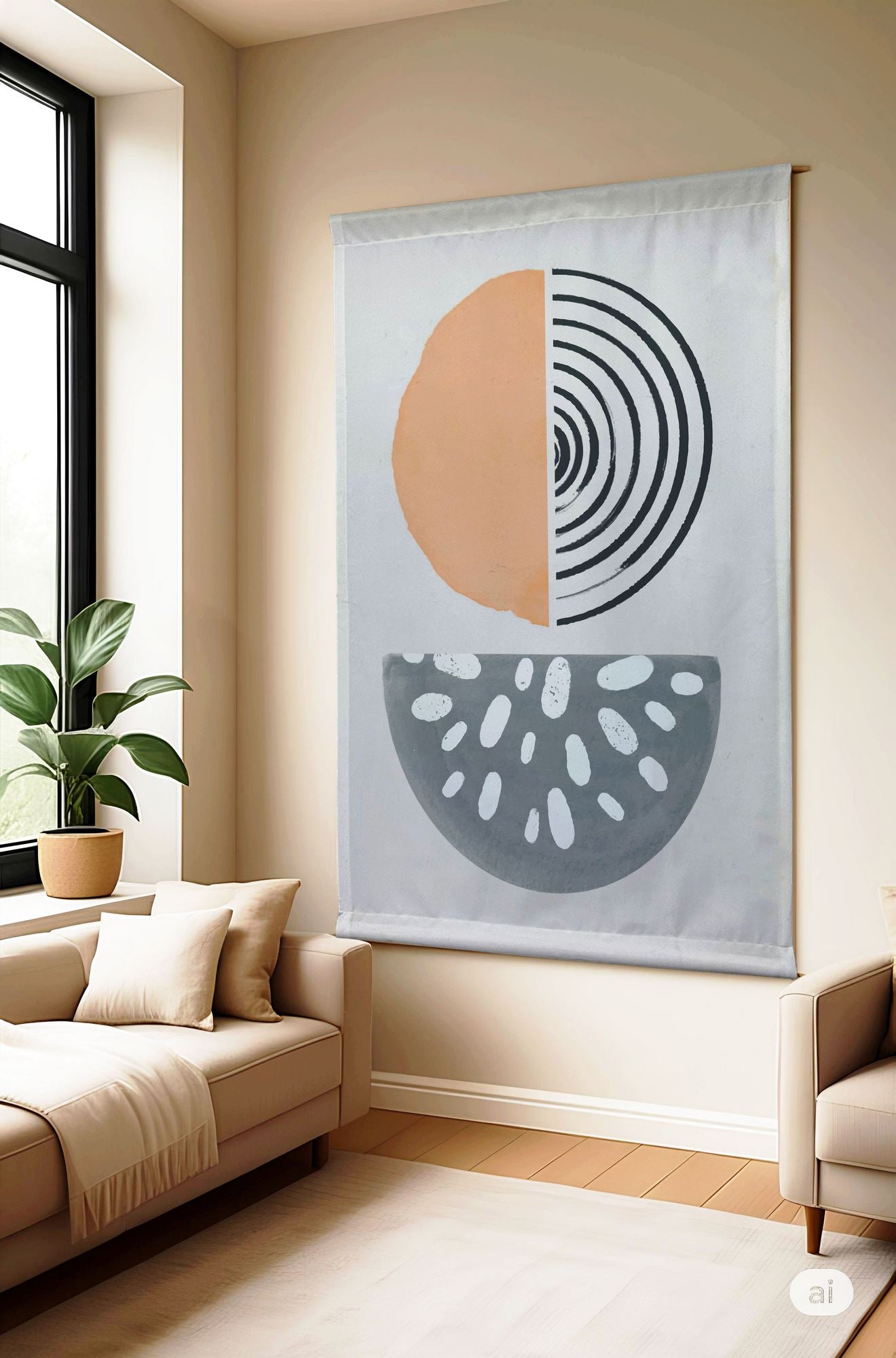 Polybaby 9 – Quadro Decorativo Multicolorido 70 x 120 cm (50% Algodão / 50% Poliéster)