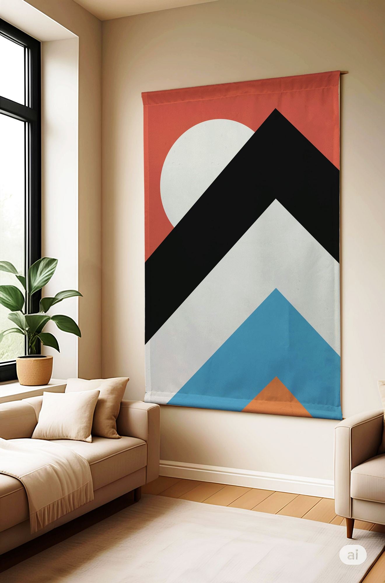 Quadro Decorativo Polybaby 10 Multicolor 70x120 cm – Pintura Têxtil 50% Algodão / 50% Poliéster