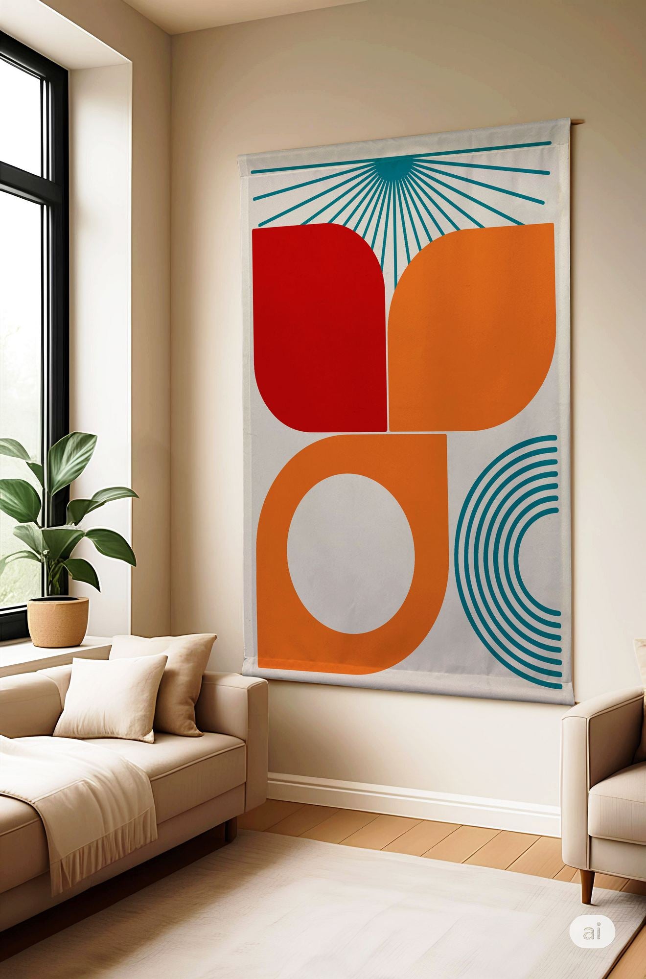 Quadro Decorativo Polybaby 12, Multicolor, 70x120 cm – Tecido 50% Algodão / 50% Poliéster