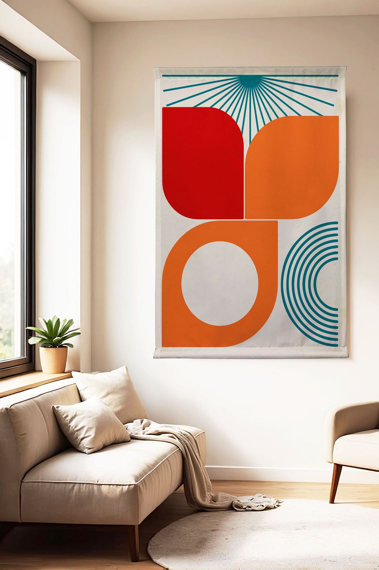 Quadro Decorativo Polybaby 12, Multicolor, 70x120 cm – Tecido 50% Algodão / 50% Poliéster