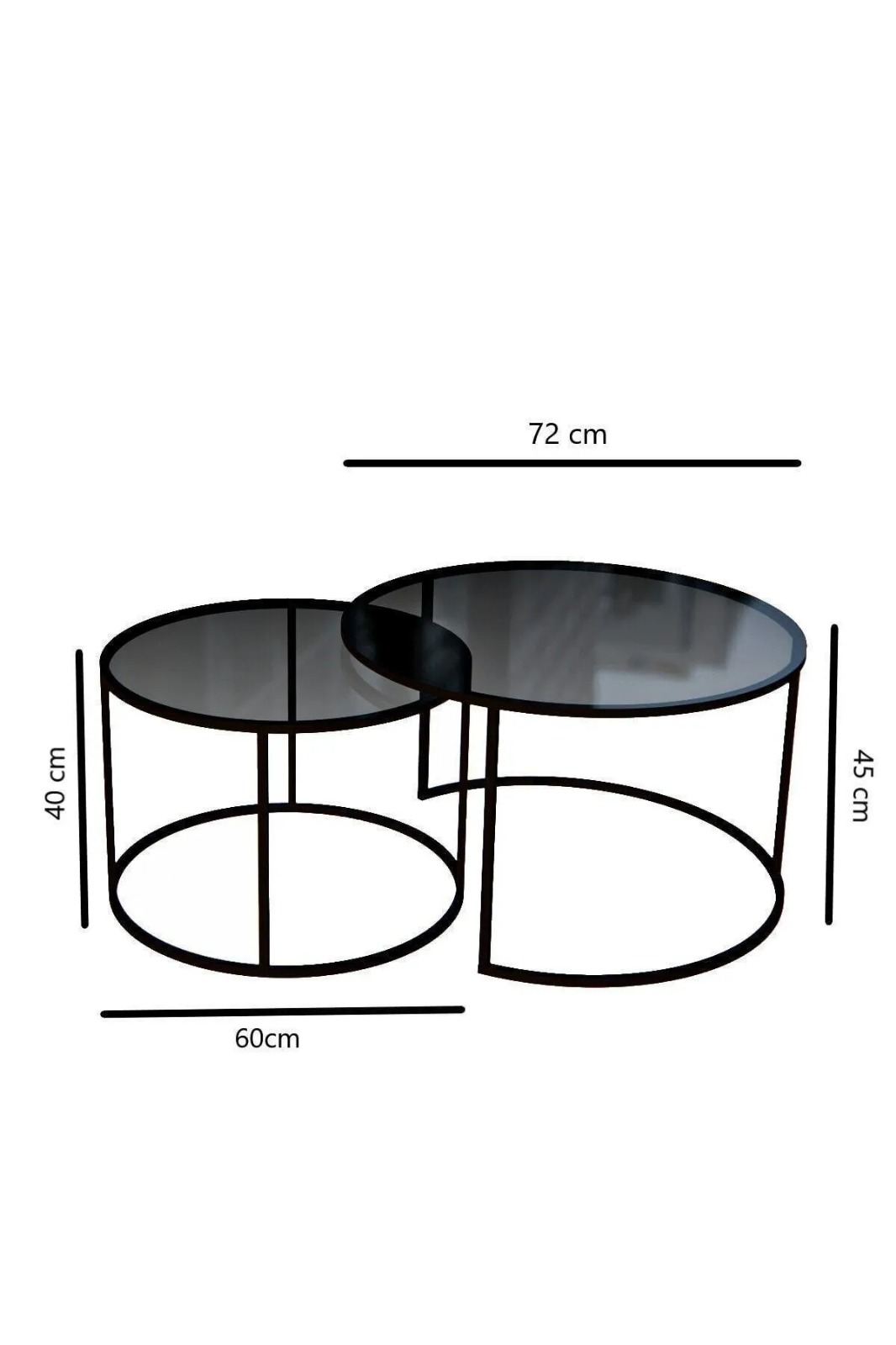 Mesa de Centro Transparente com Estrutura Metálica e Prateleira em Pinho Antigo - Design Moderno 72x45x72cm