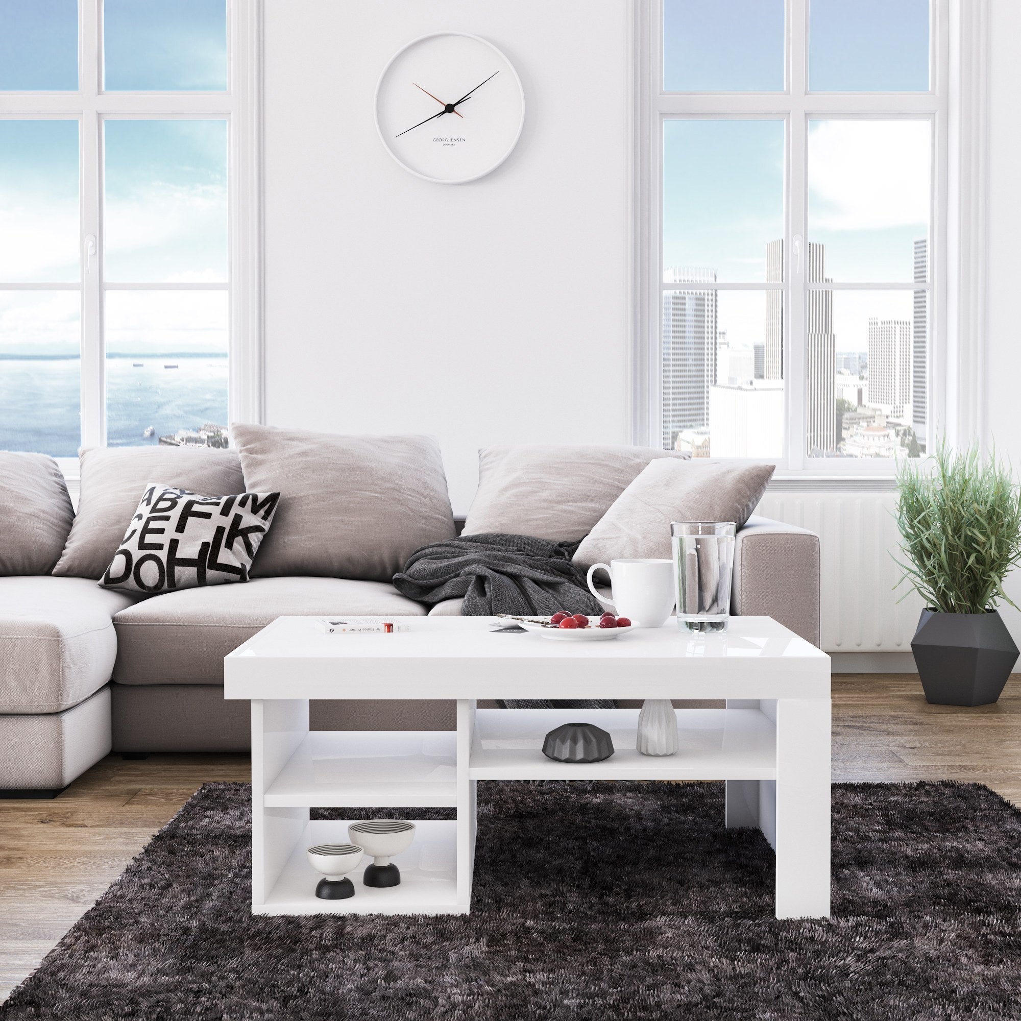 Mesa de Centro Branca em Melamina - Design Moderno e Resistente 92x40x63cm