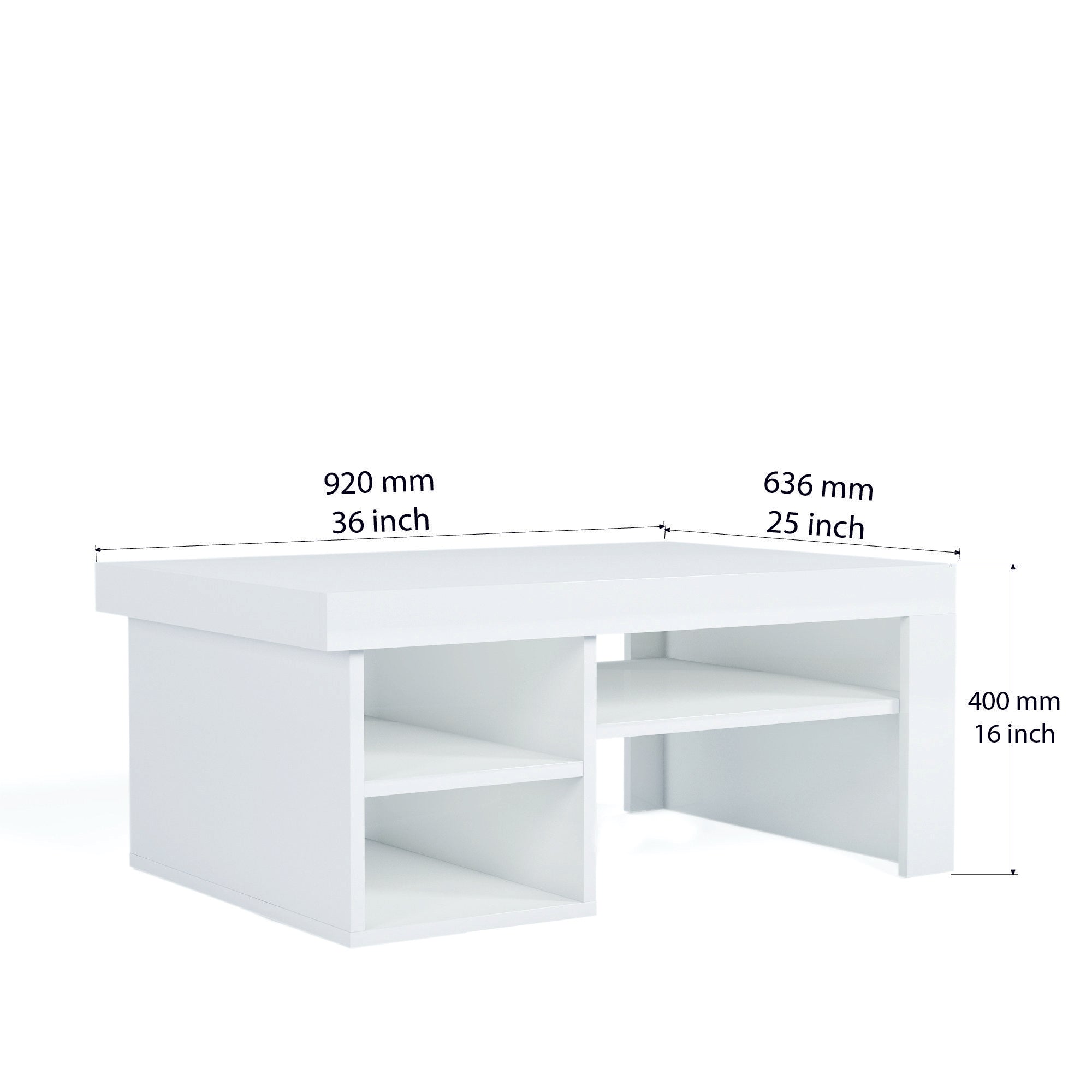 Mesa de Centro Branca em Melamina - Design Moderno e Resistente 92x40x63cm