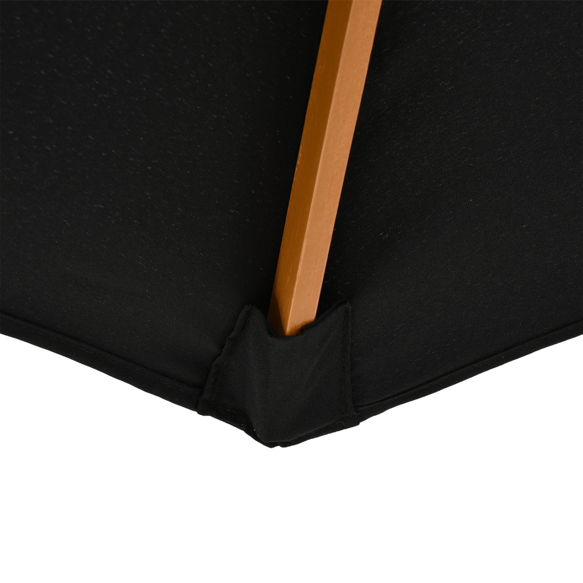 Chapéu de Sol de Jardim – Ø300x250cm – Preto – Madeira e Poliéster