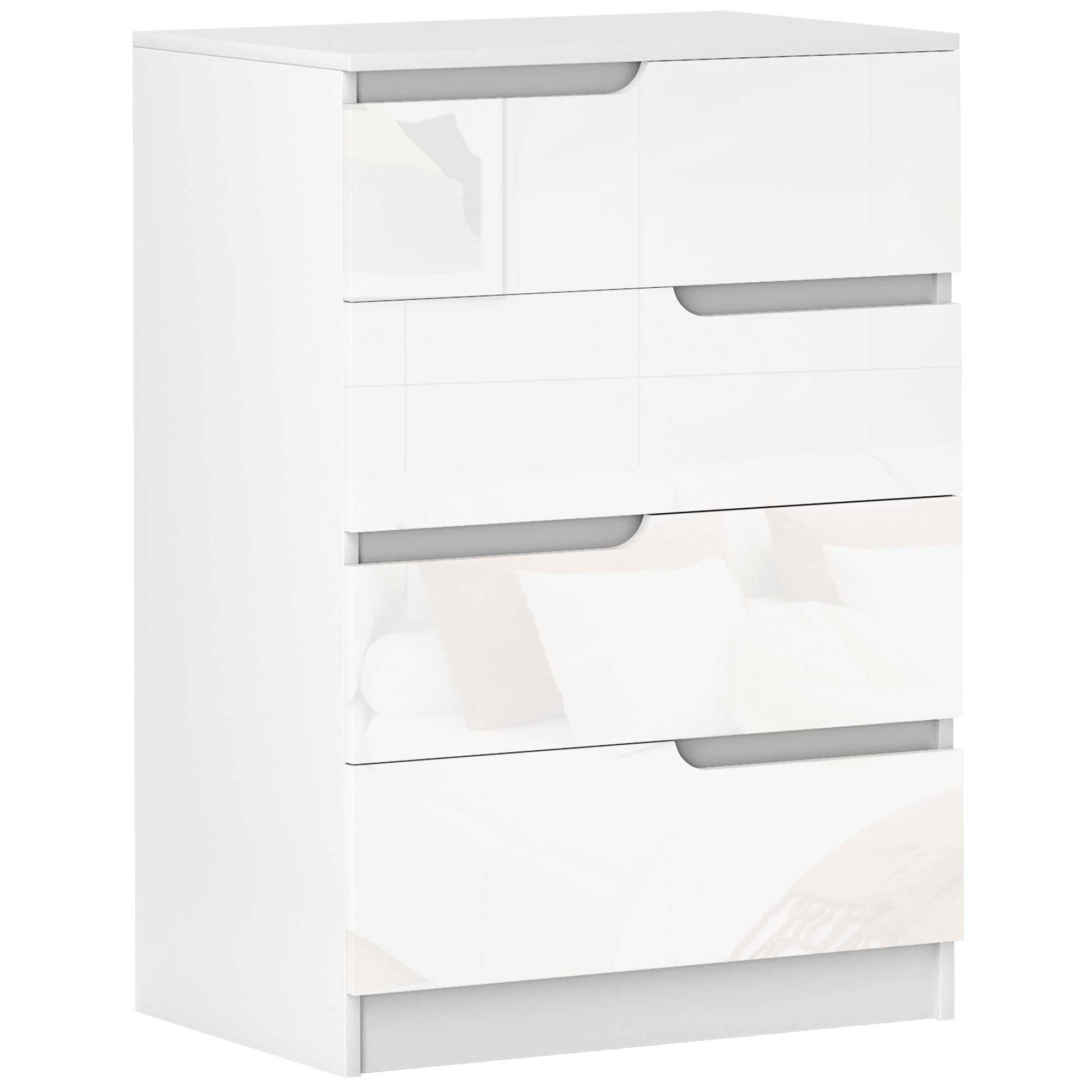 Cómoda com 4 Gavetas de 60x40x85 cm - Branco