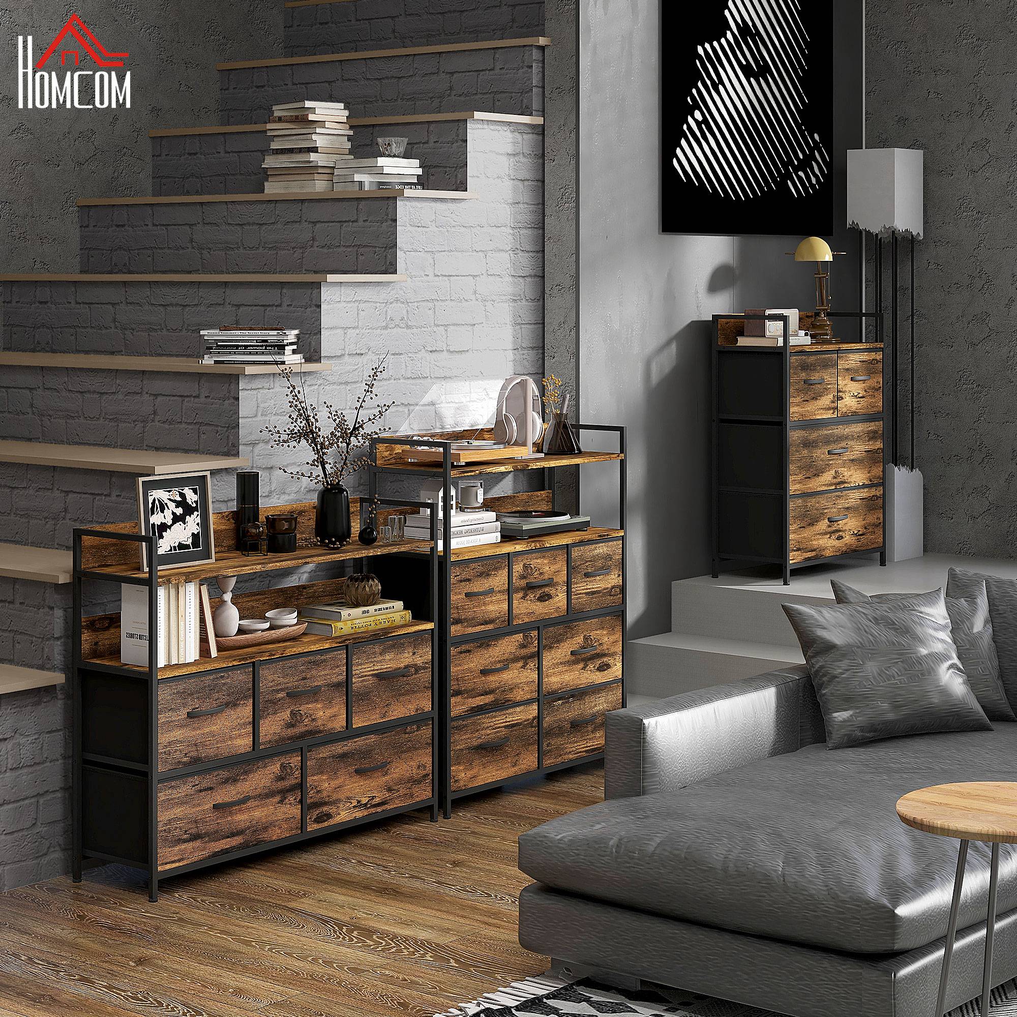 Cómoda de Quarto com 4 Gavetas Dobráveis 60x29x85 cm - Castanho Rústico
