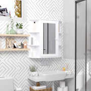 Armário de Casa de Banho com Espelho – 66x17x63 cm – Branco – MDF