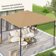 Toldo de Substituição Bege 300x300cm para Pérgola de Jardim