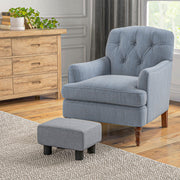 Banco de Sala de Estar em Linho Cinzento 40x30x24 cm