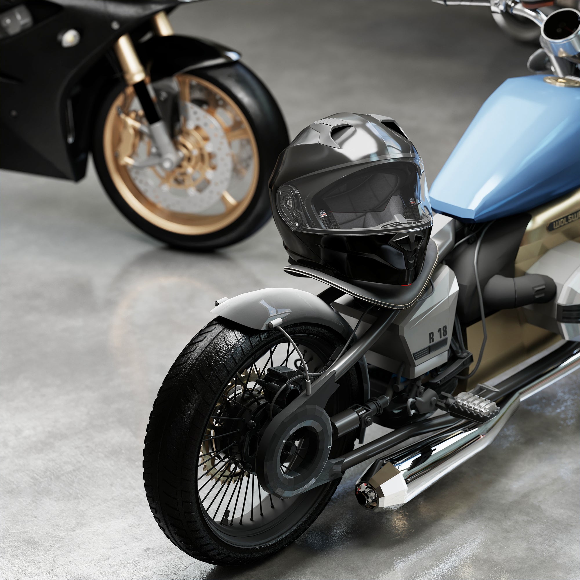 Capacete de Moto Integral Tamanho XL Preto - 36,5x27,5x28,5cm