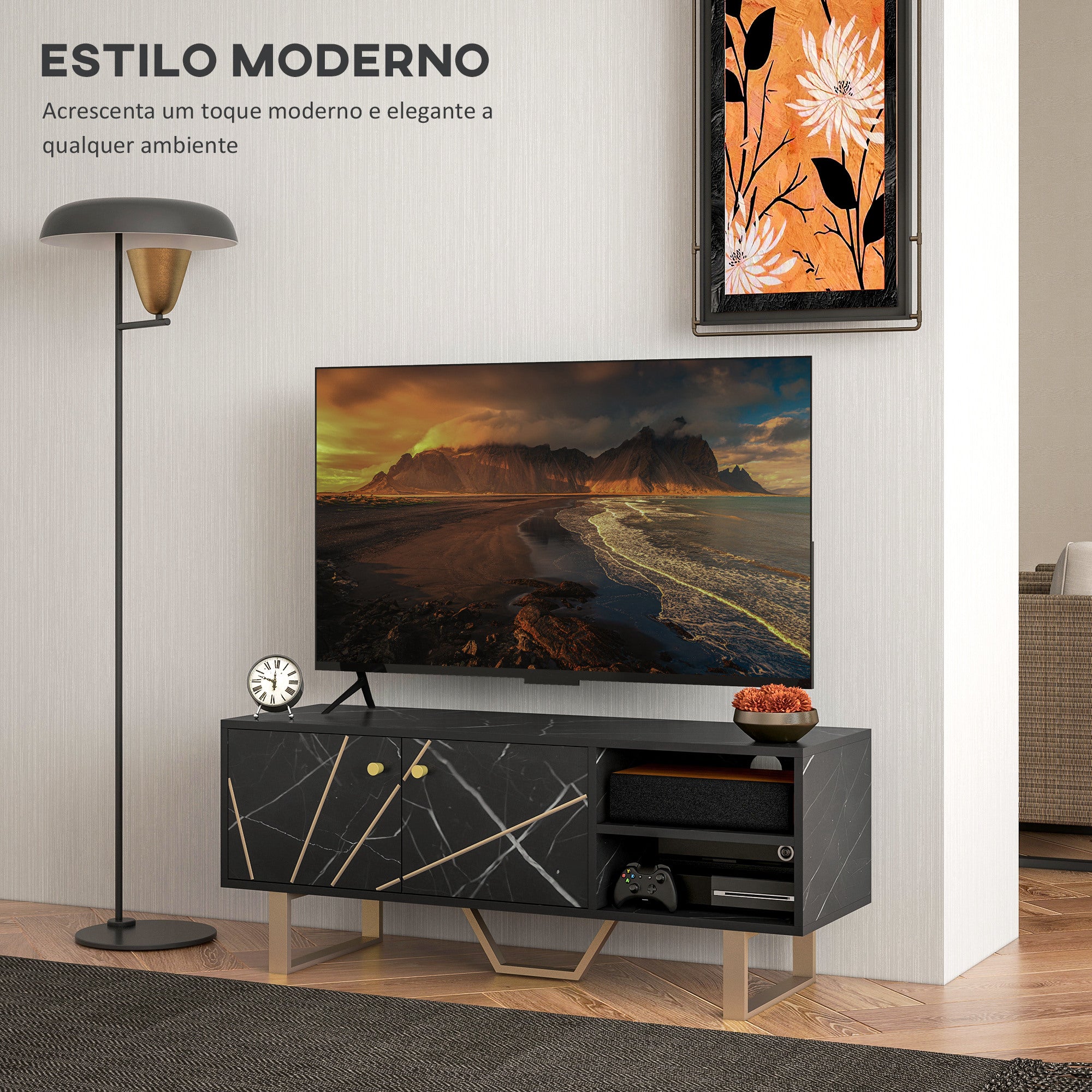 Móvel de TV para Televisor 110x35x45 cm Preto