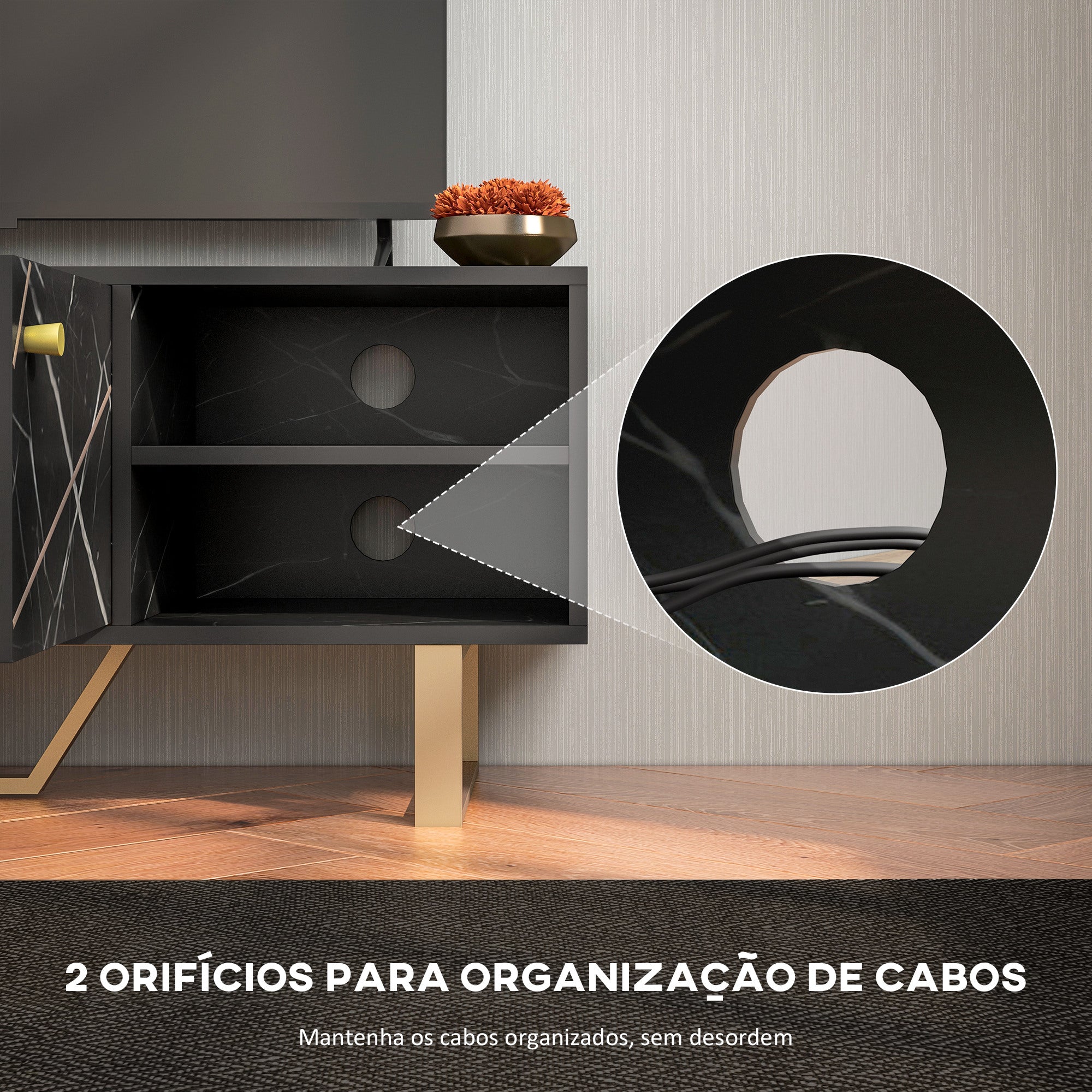 Móvel de TV para Televisor 110x35x45 cm Preto