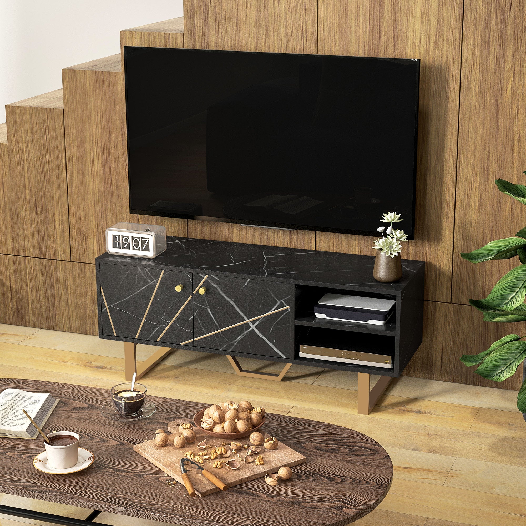 Móvel de TV para Televisor 110x35x45 cm Preto