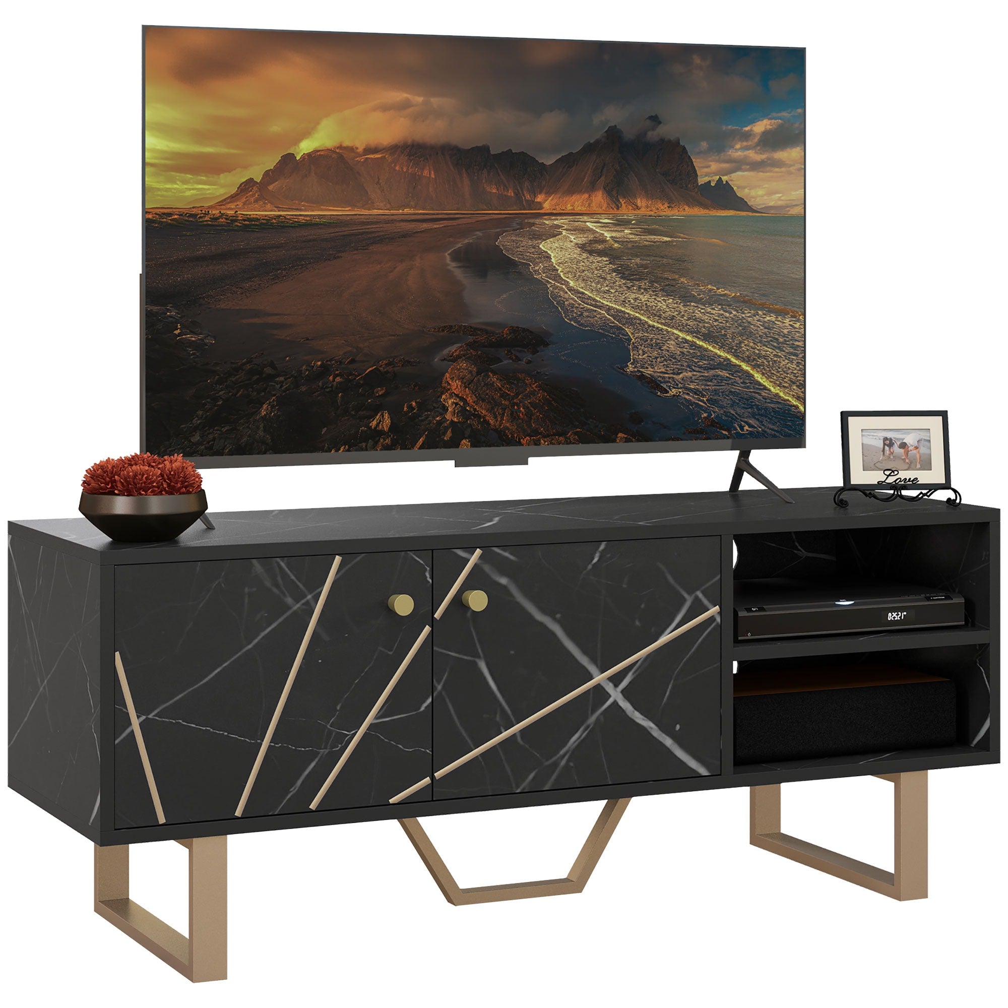 Móvel de TV para Televisor 110x35x45 cm Preto