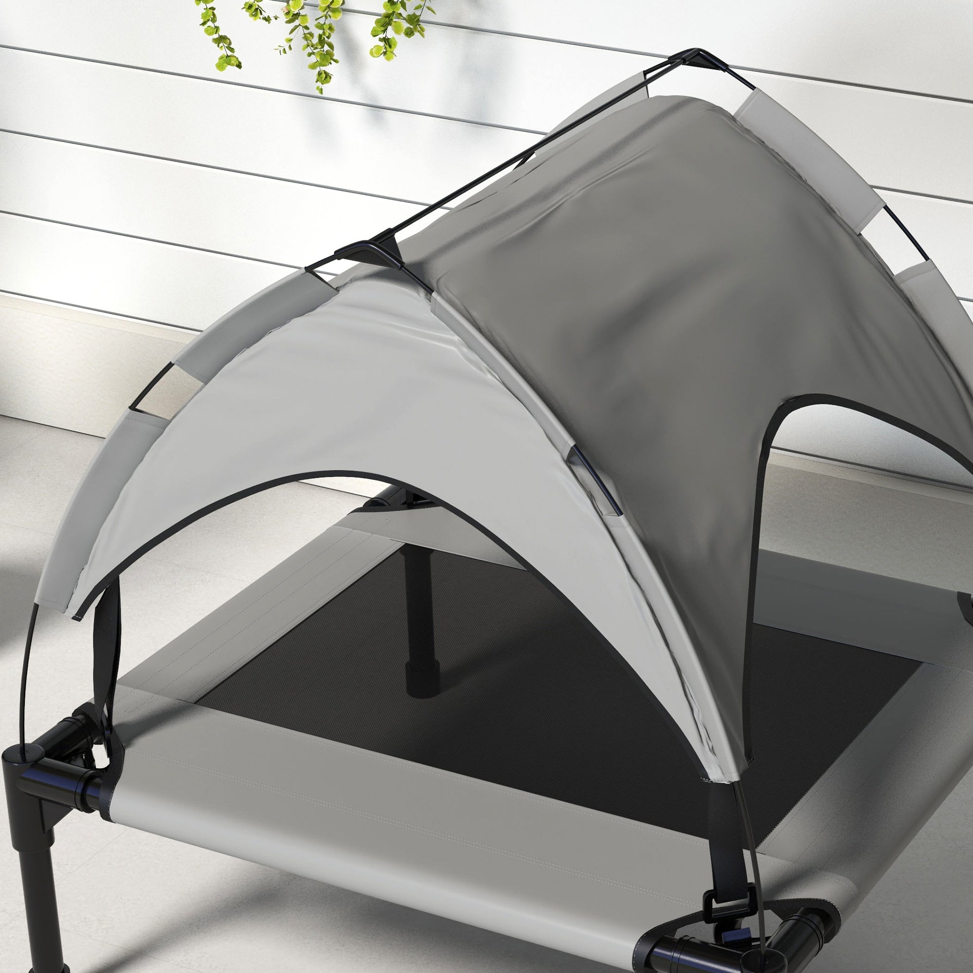Cama Elevada para Cães Médios 76x61x69,5 cm - Cinza Claro
