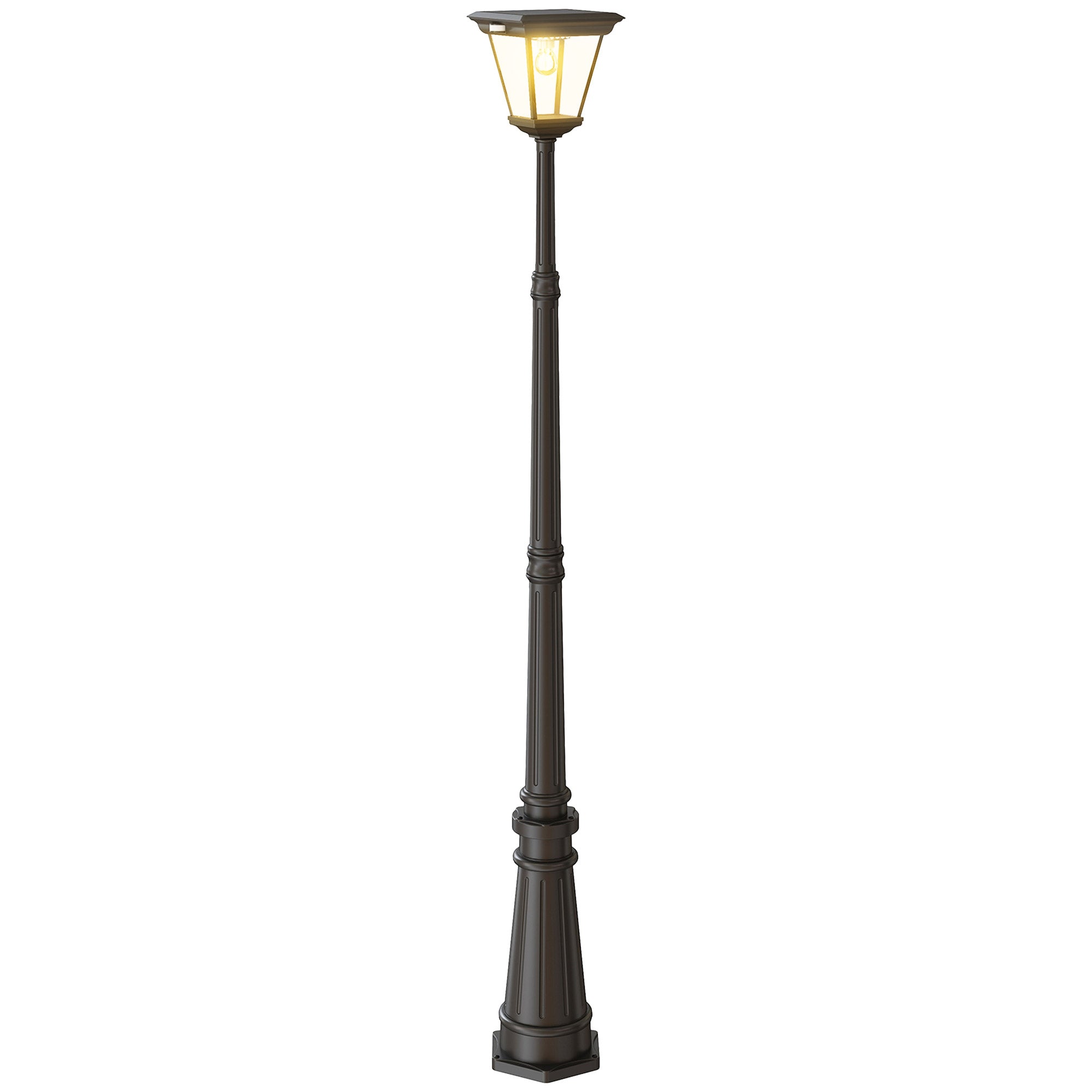 Candeeiro Solar para Exterior 26x24x220 cm - Cor Preto