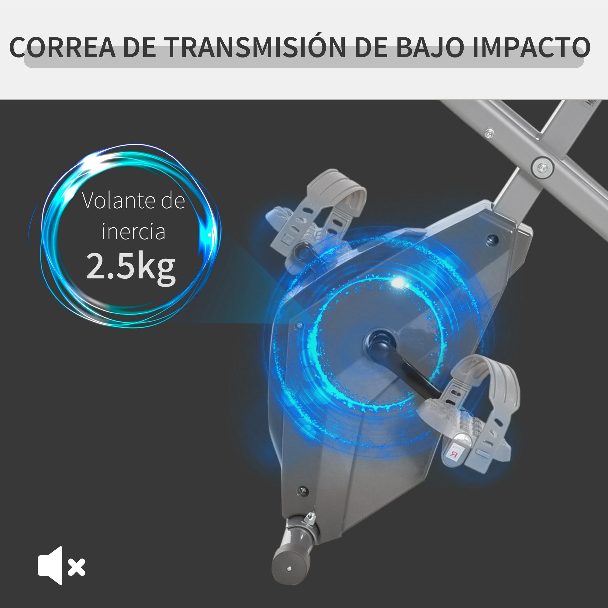 Bicicleta Estática Dobrável Cinzenta 51x97x115cm com Resistência Ajustável e Tela LCD
