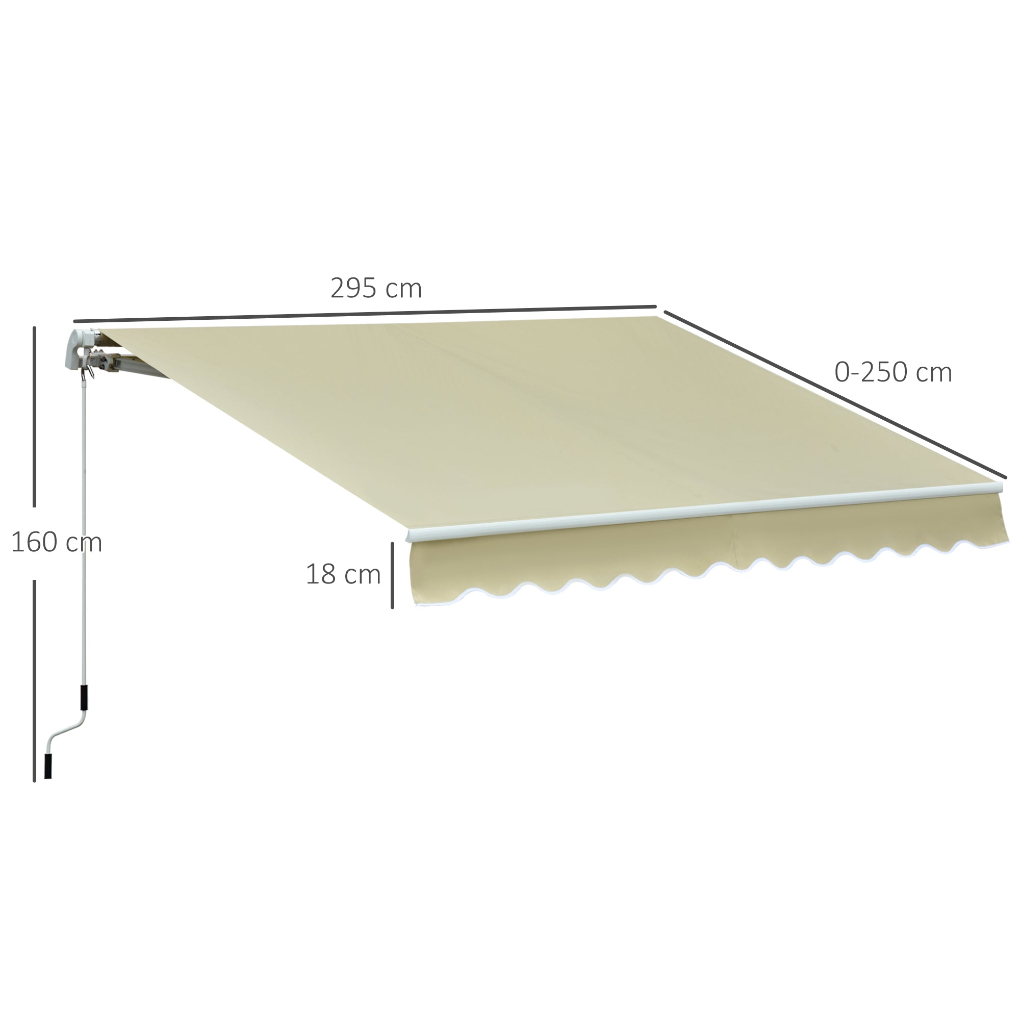 Toldo Manual Dobrável de Alumínio Bege 295x250 cm