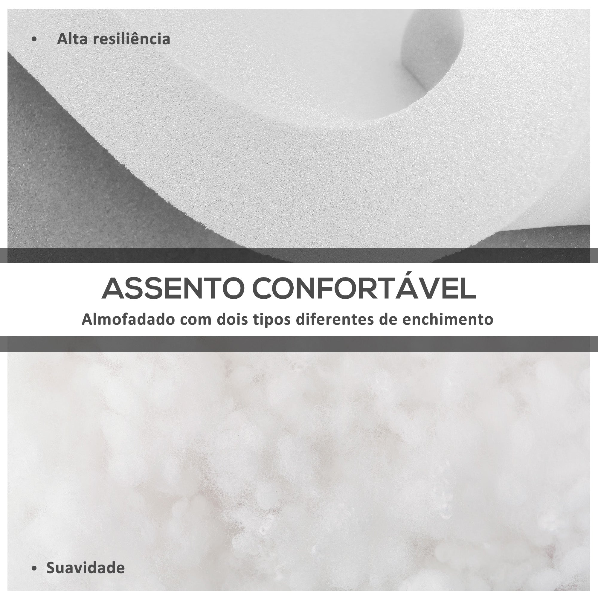 Conjunto de Almofadas para Cadeiras de Jantar 42x42x5 cm - Cor Creme Branco
