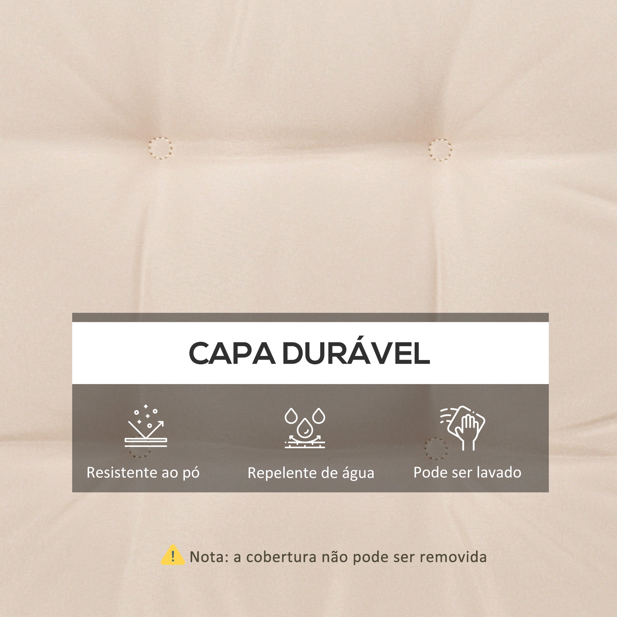 Conjunto de Almofadas para Cadeiras de Jantar 42x42x5 cm - Cor Creme Branco