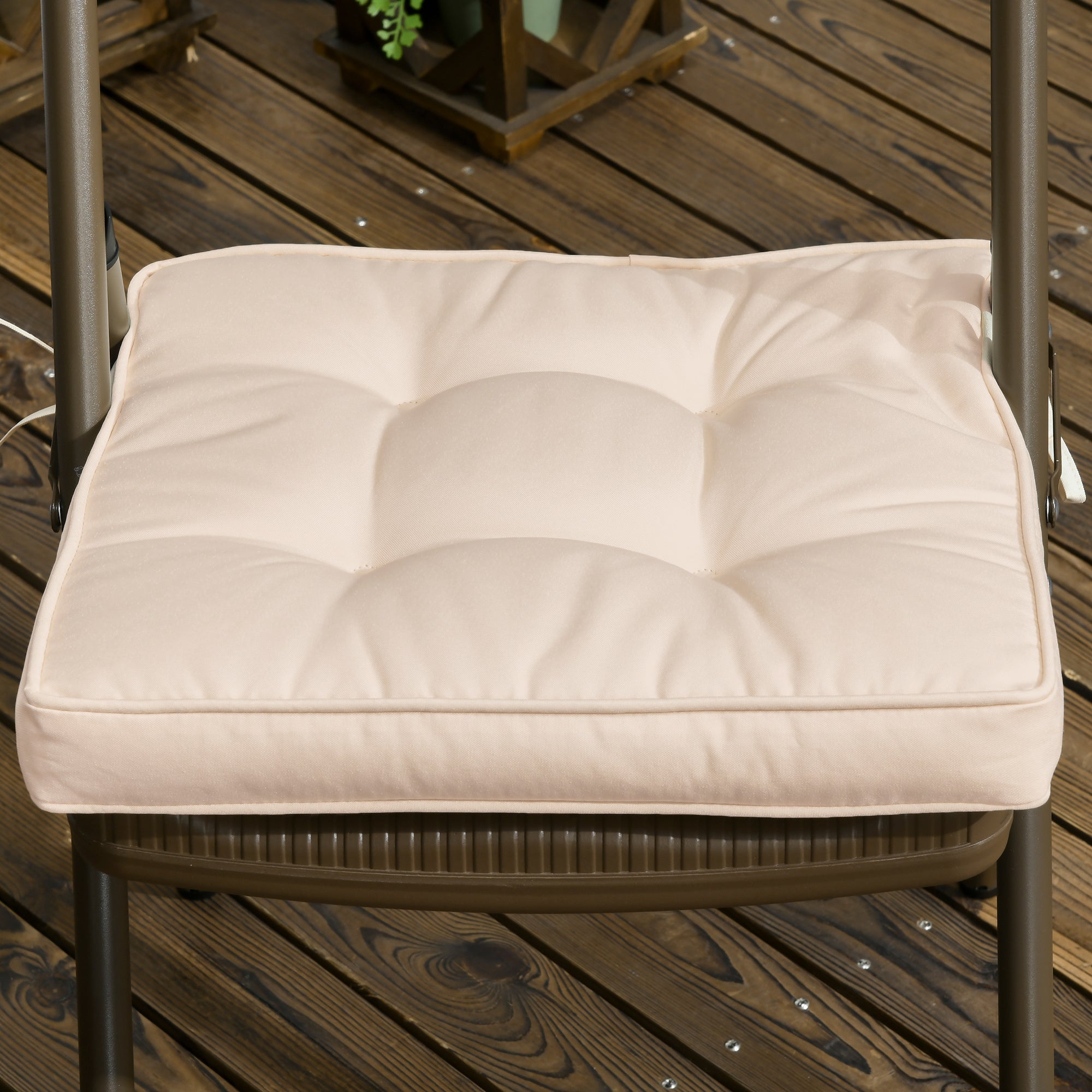 Conjunto de Almofadas para Cadeiras de Jantar 42x42x5 cm - Cor Creme Branco