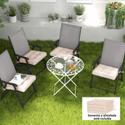Conjunto de Almofadas para Cadeiras de Jantar 42x42x5 cm - Cor Creme Branco