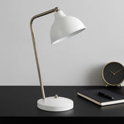 Candeeiro de Mesa de Corpo Metálico – 40 cm – Branco