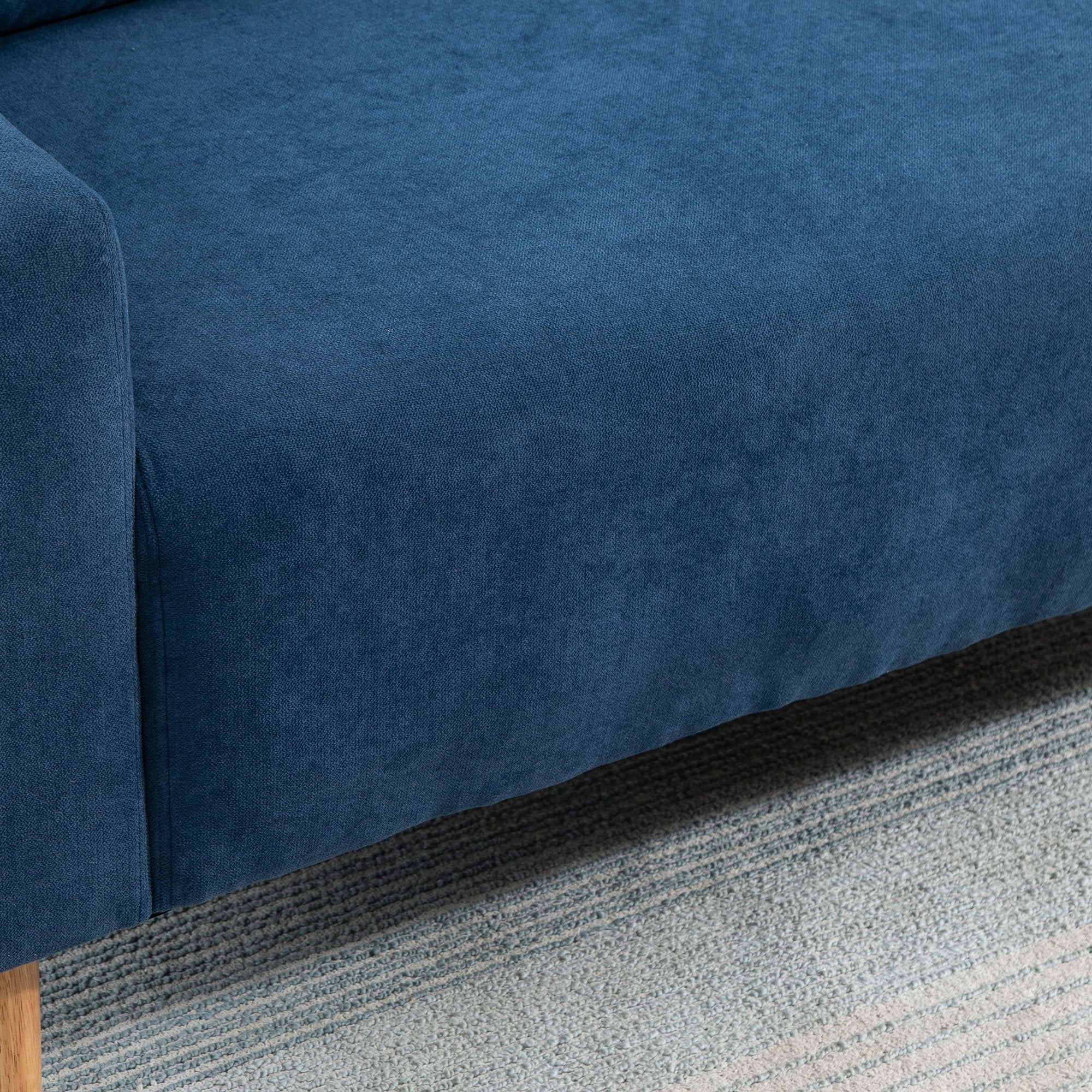 Sofá de 2 Lugares Estofado em Poliéster Azul 145x76x88 cm