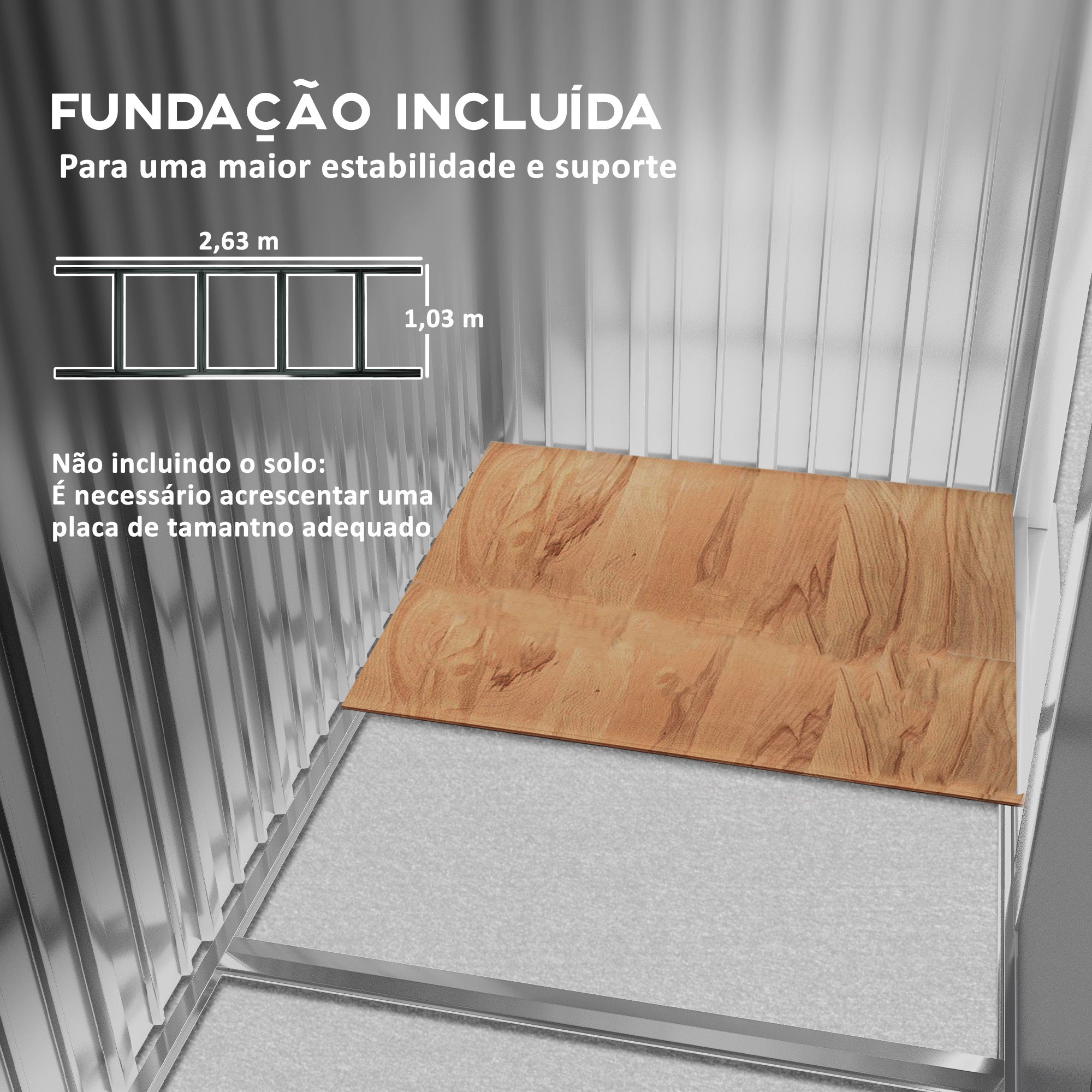 Abrigo de Jardim Exterior 277x195x192cm Cinzento