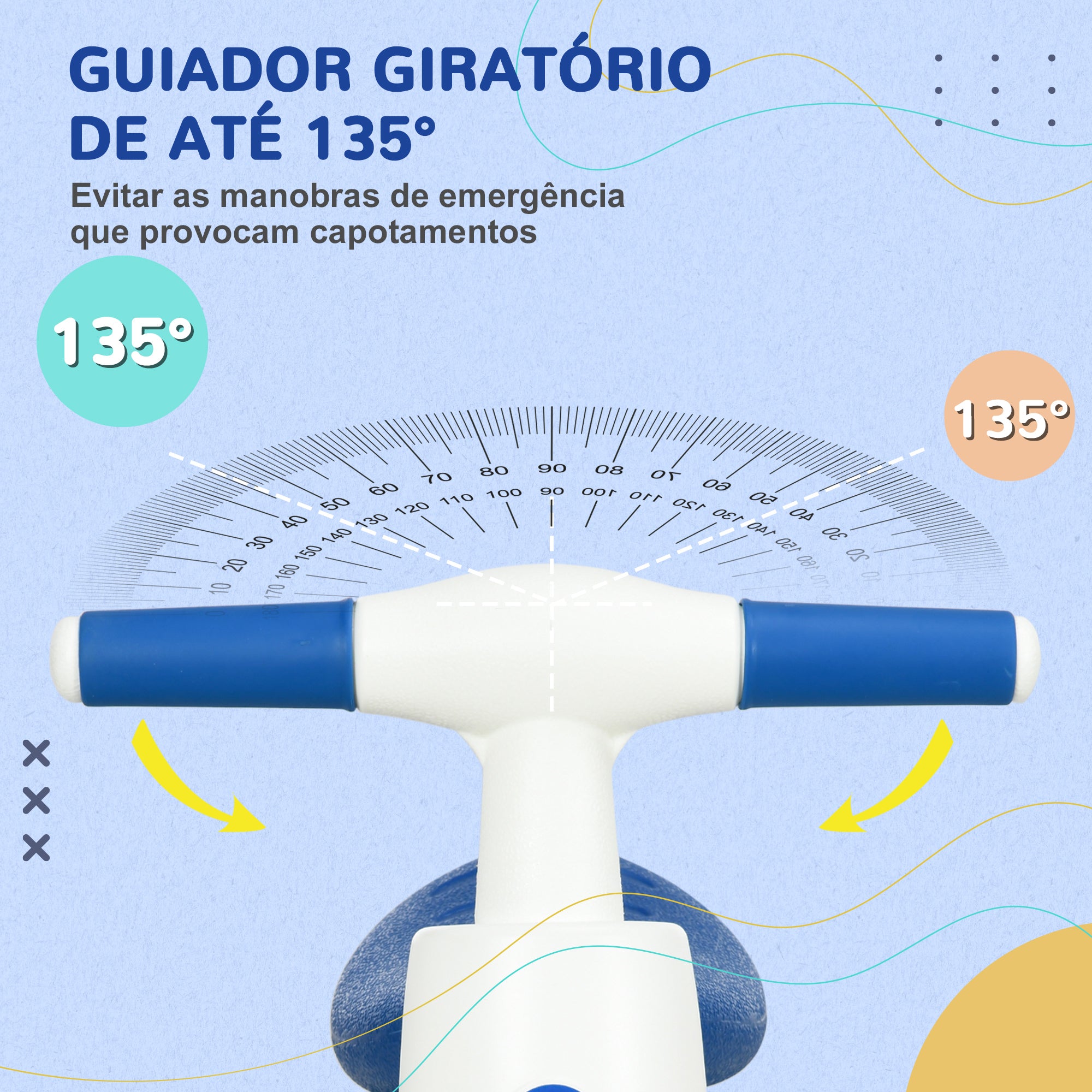 Bicicleta de Equilíbrio Azul para Crianças de 18-36 Meses - 56x30x42 cm