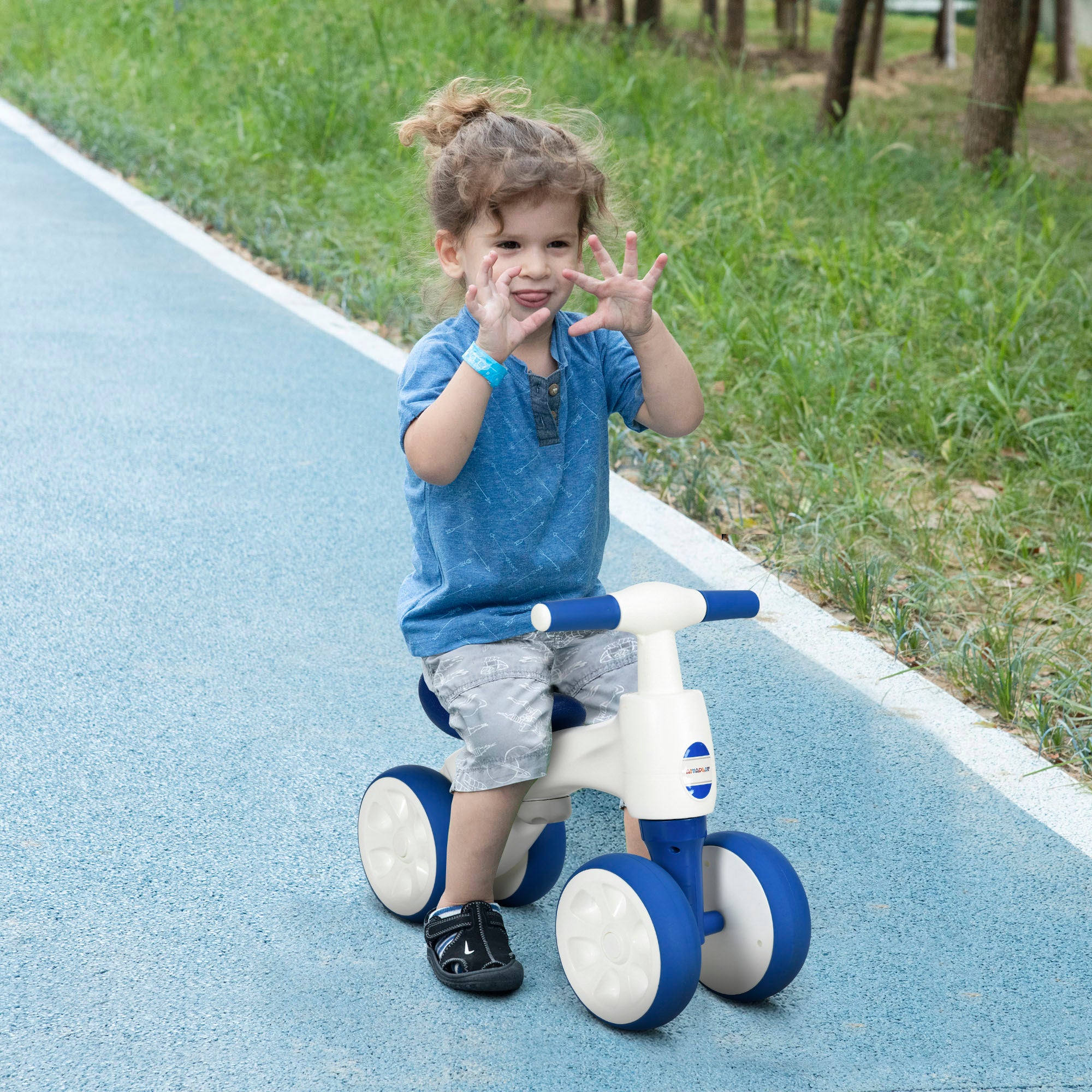 Bicicleta de Equilíbrio Azul para Crianças de 18-36 Meses - 56x30x42 cm