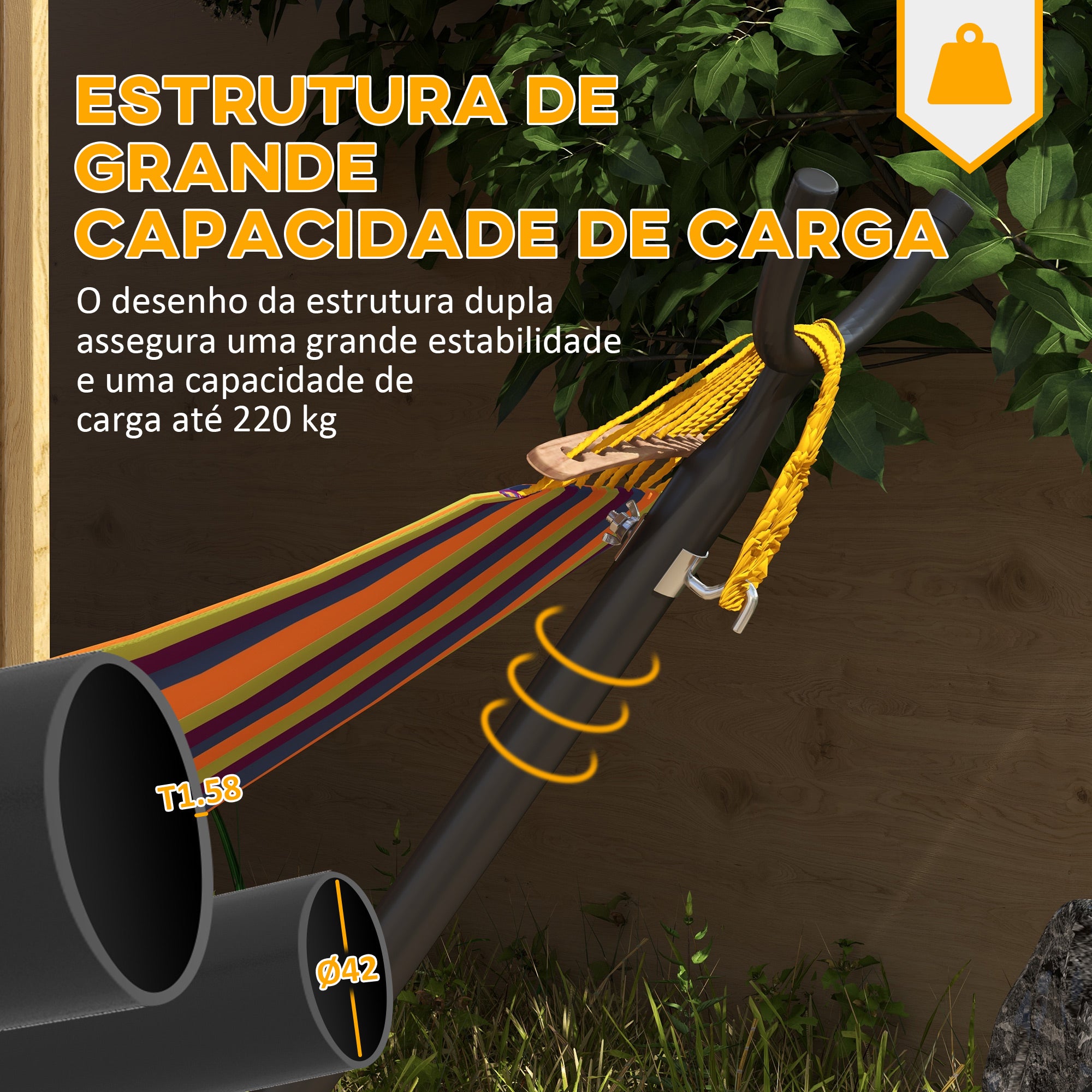 Suporte para Cama Rede Estrutura em Aço 290x120x115 cm Preto