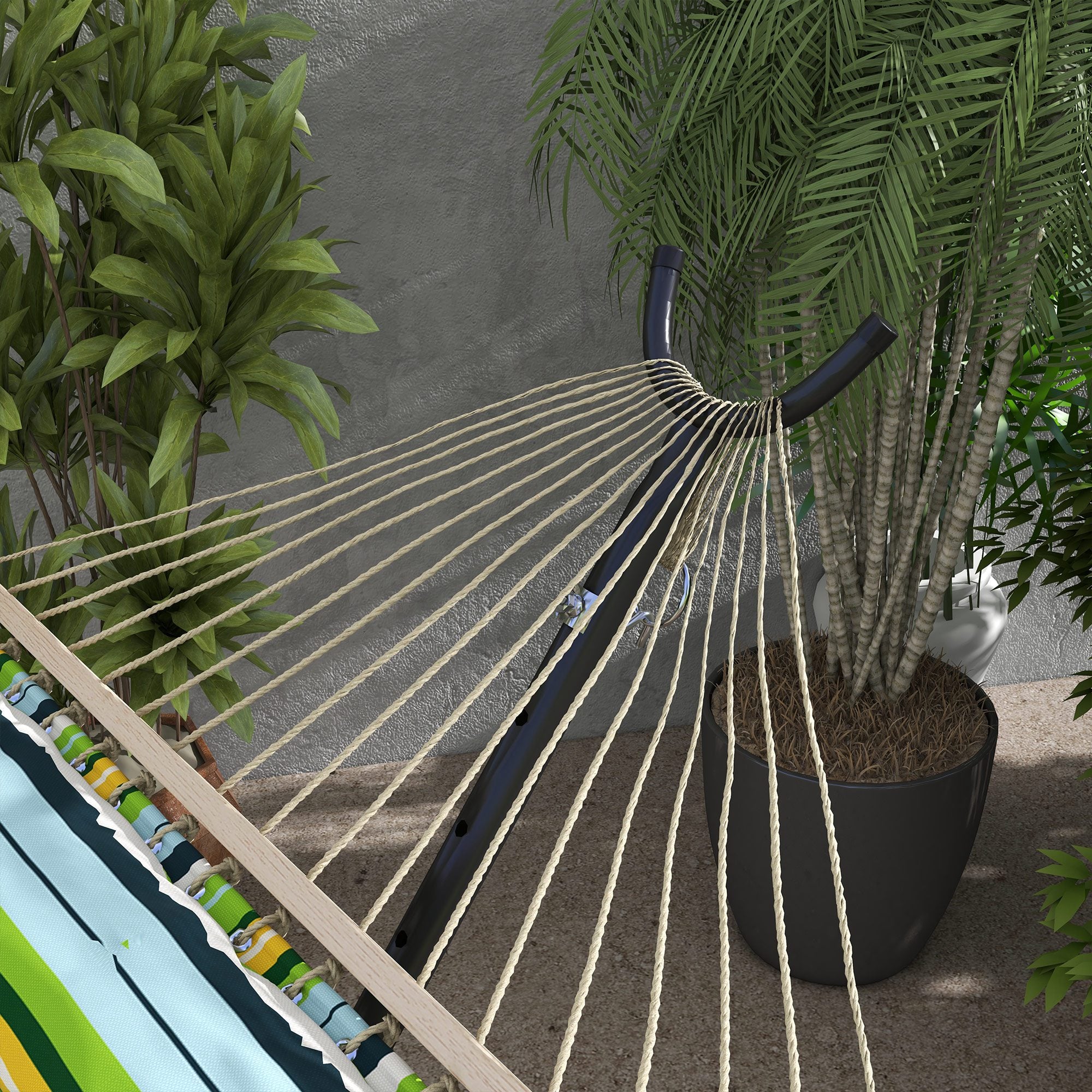 Suporte para Cama Rede Estrutura em Aço 290x120x115 cm Preto