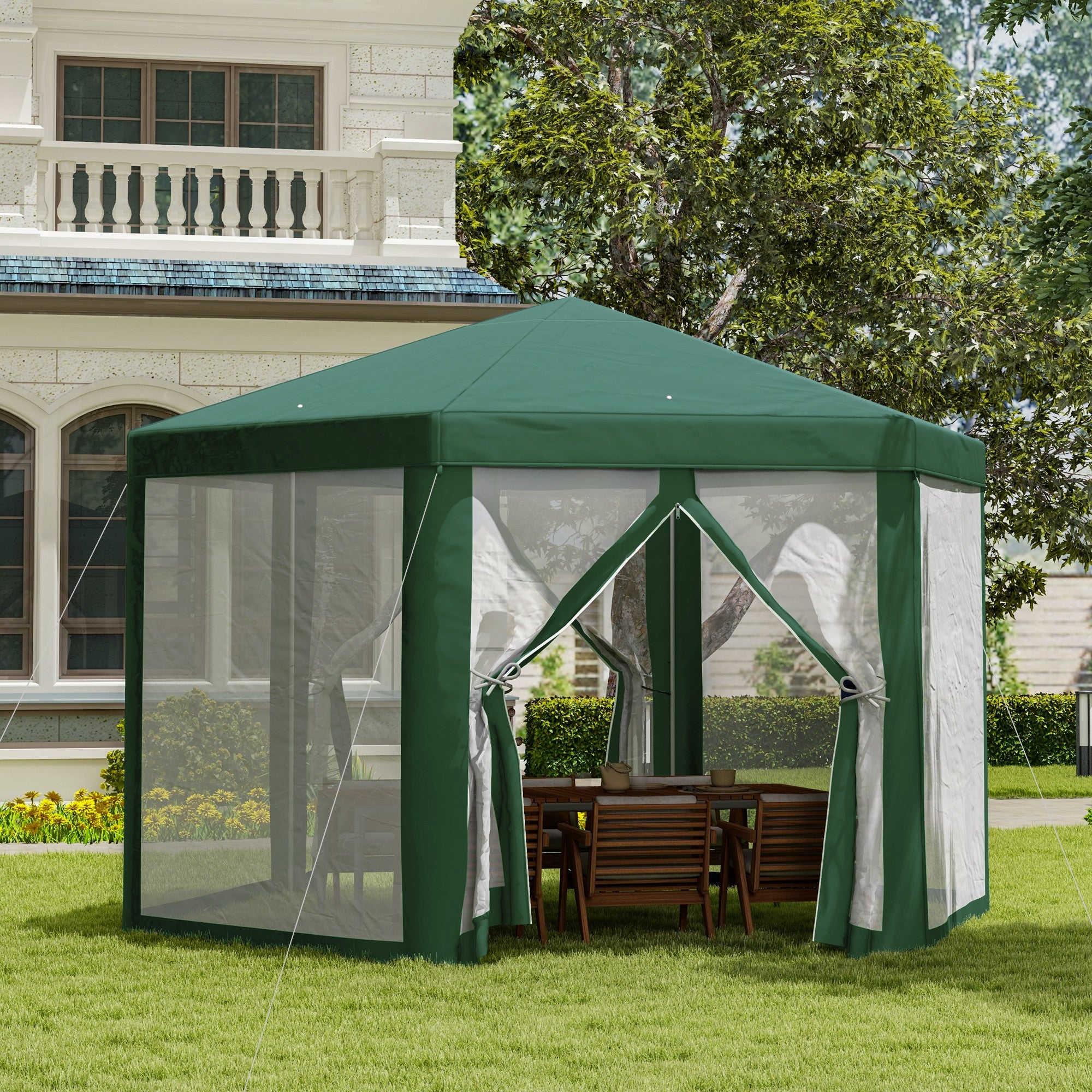 Tenda Hexagonal de Jardim 197x250 cm - Verde