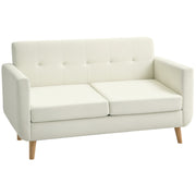 Sofá de 2 Lugares Creme Branco 138,5x70x75 cm