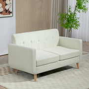 Sofá de 2 Lugares Creme Branco 138,5x70x75 cm