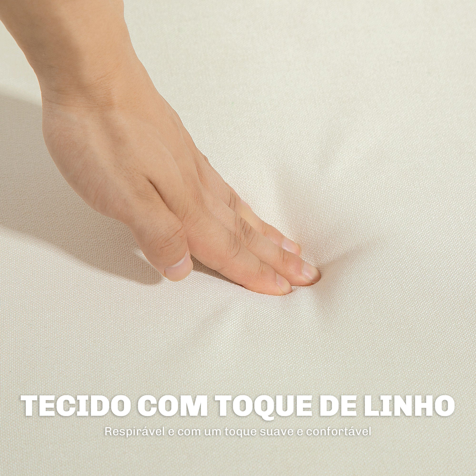 Sofá de 2 Lugares Creme Branco 138,5x70x75 cm
