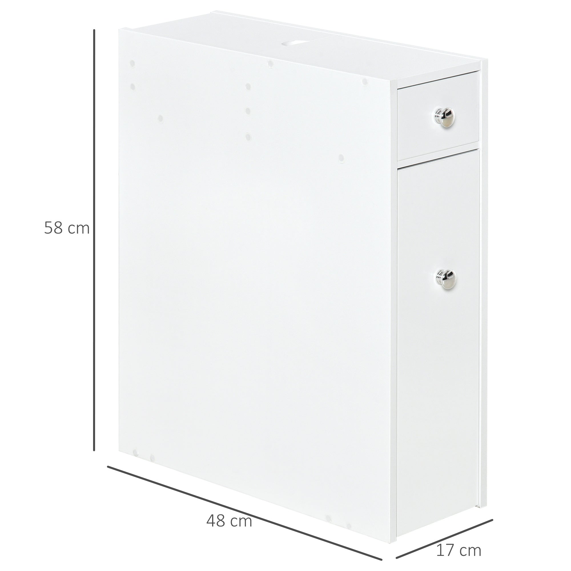 Armário de Casa de Banho Compacto 17x48x58cm - Branco