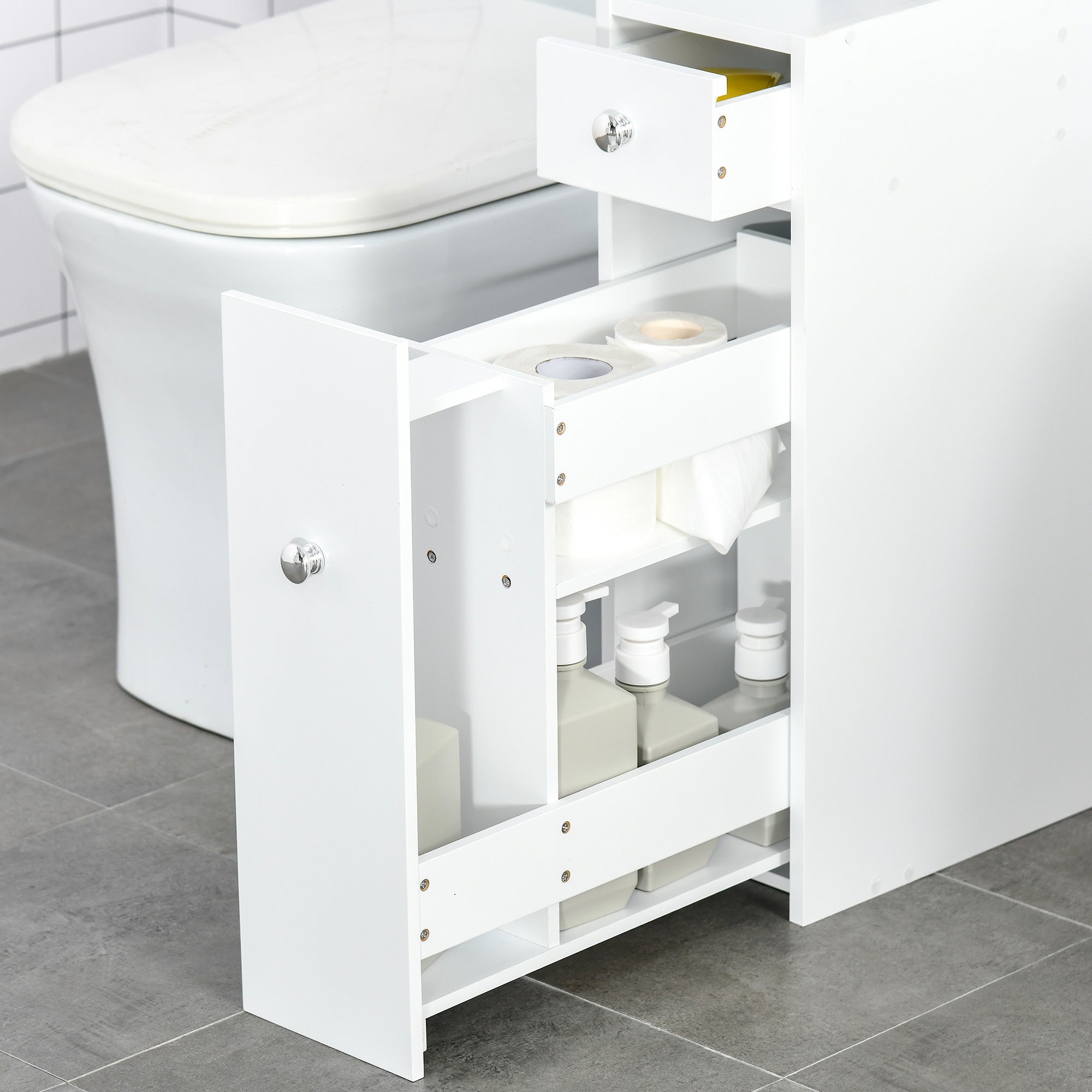 Armário de Casa de Banho Compacto 17x48x58cm - Branco