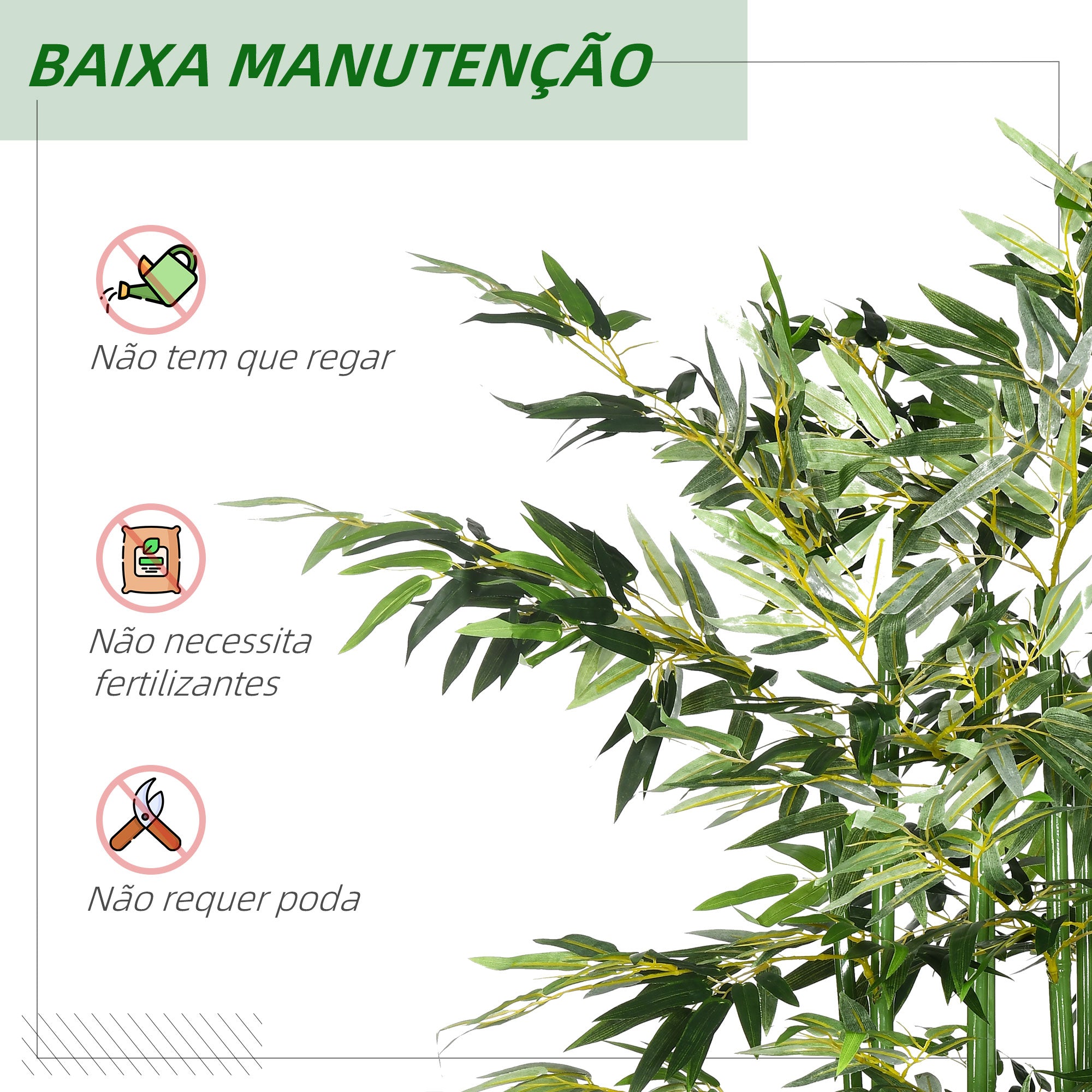 Planta Artificial de Bambu – 180 cm – Verde – Poliéster