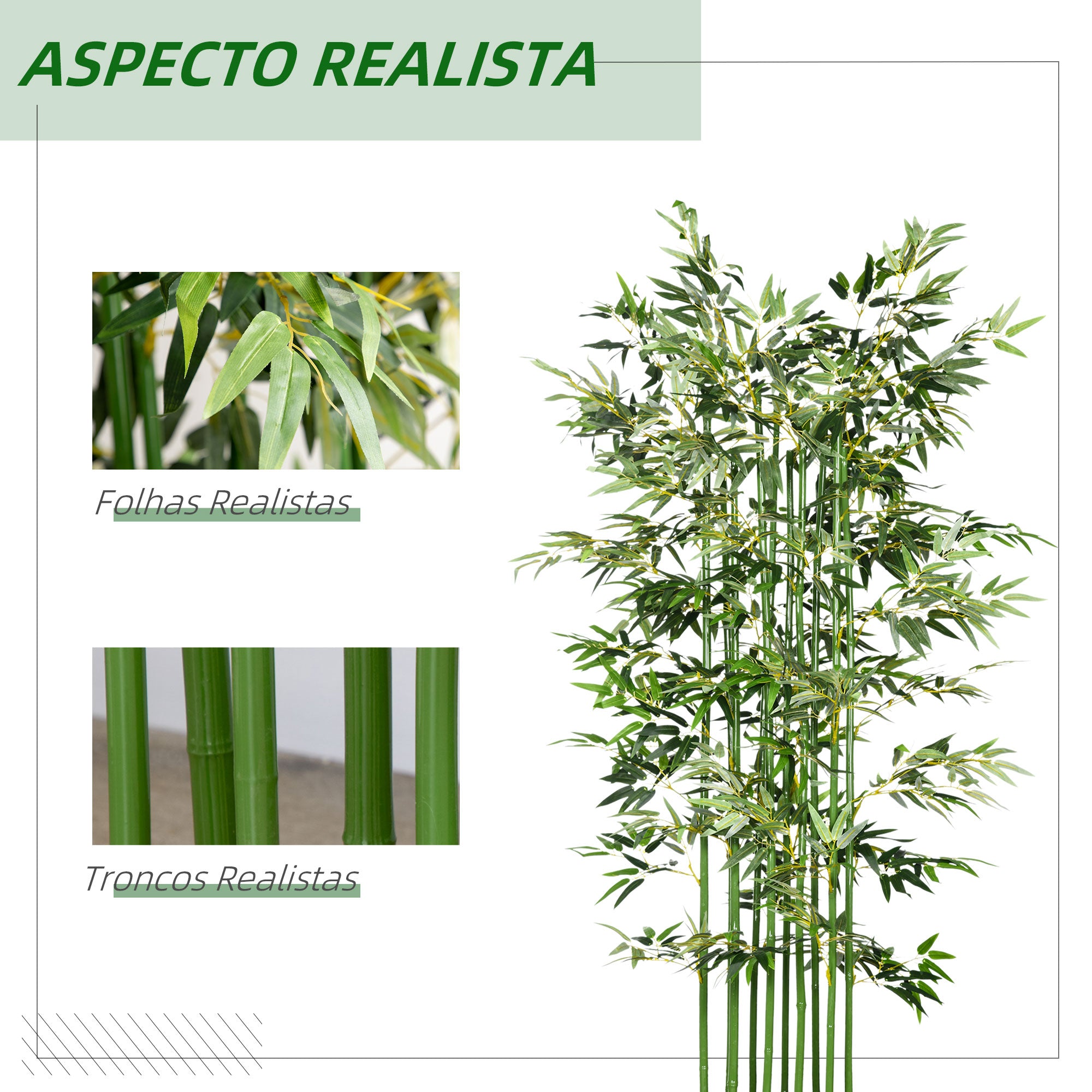 Planta Artificial de Bambu – 180 cm – Verde – Poliéster