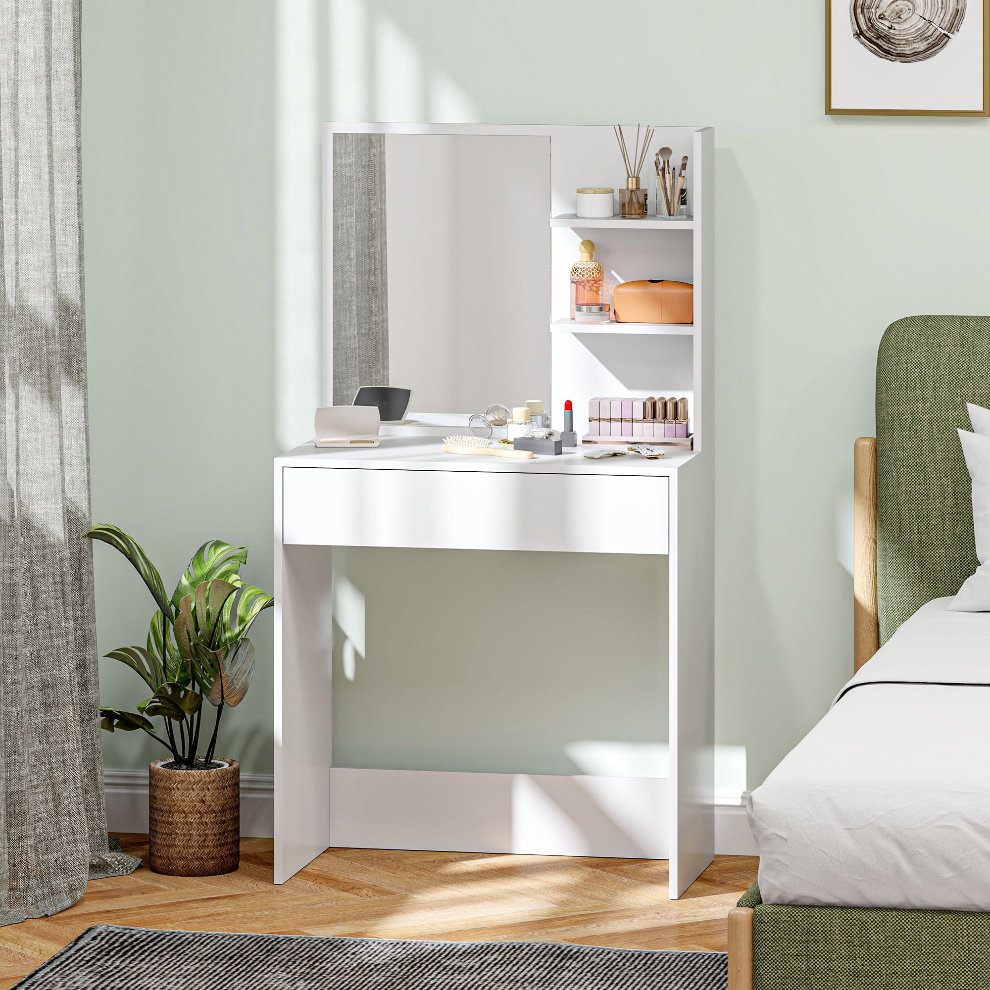 Toucador de Maquilhagem Branco 75x40x137 cm