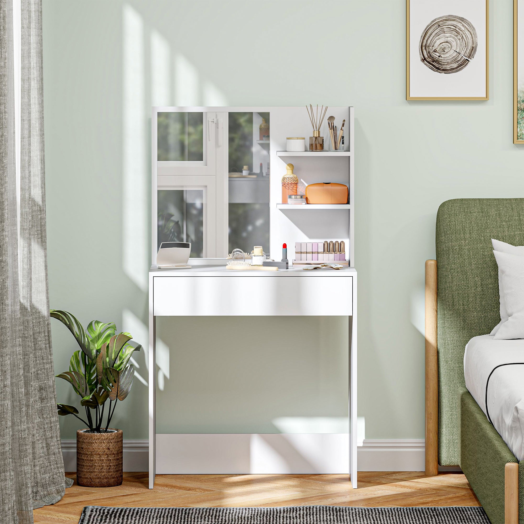 Toucador de Maquilhagem Branco 75x40x137 cm